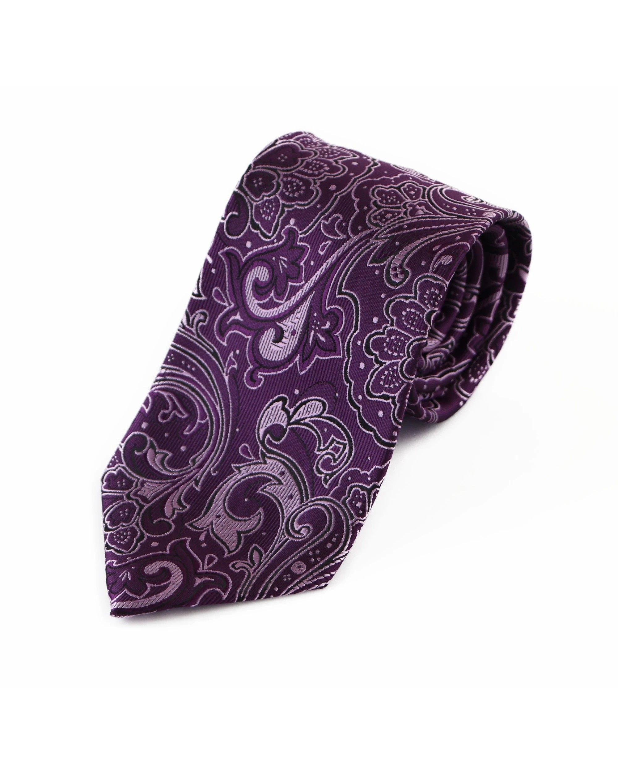 2 Zasel Mens Purple & Violet Boho Paisley Patterned 8cm Neck Tie, 2 of 2