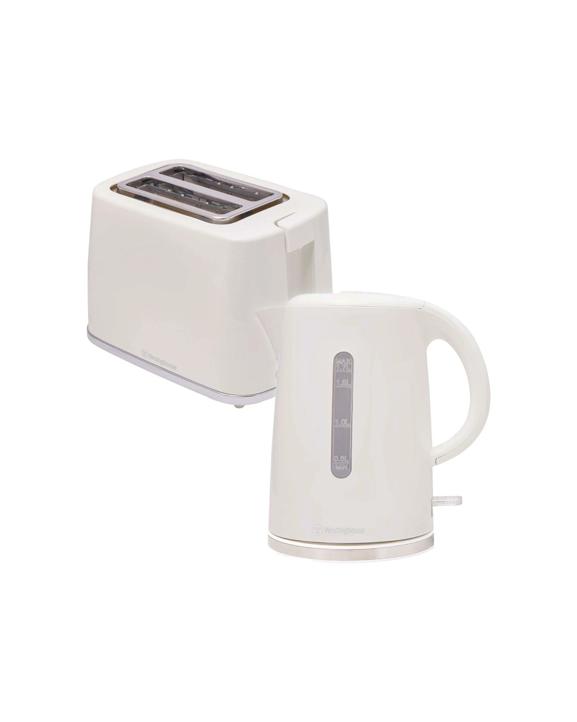 1 WESTINGHOUSE Electric Water Kettle 1.7L Kettle And 2-Slice Toaster Set
 - white, 1 of 6