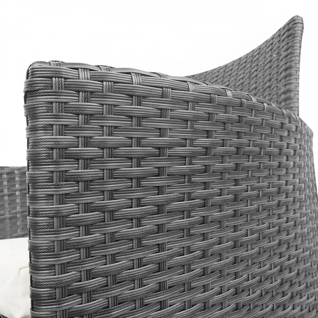 9 Gardeon 3PC Outdoor Bistro Set Patio Furniture Wicker Setting Chairs Table Cushion - Grey, 9 of 9