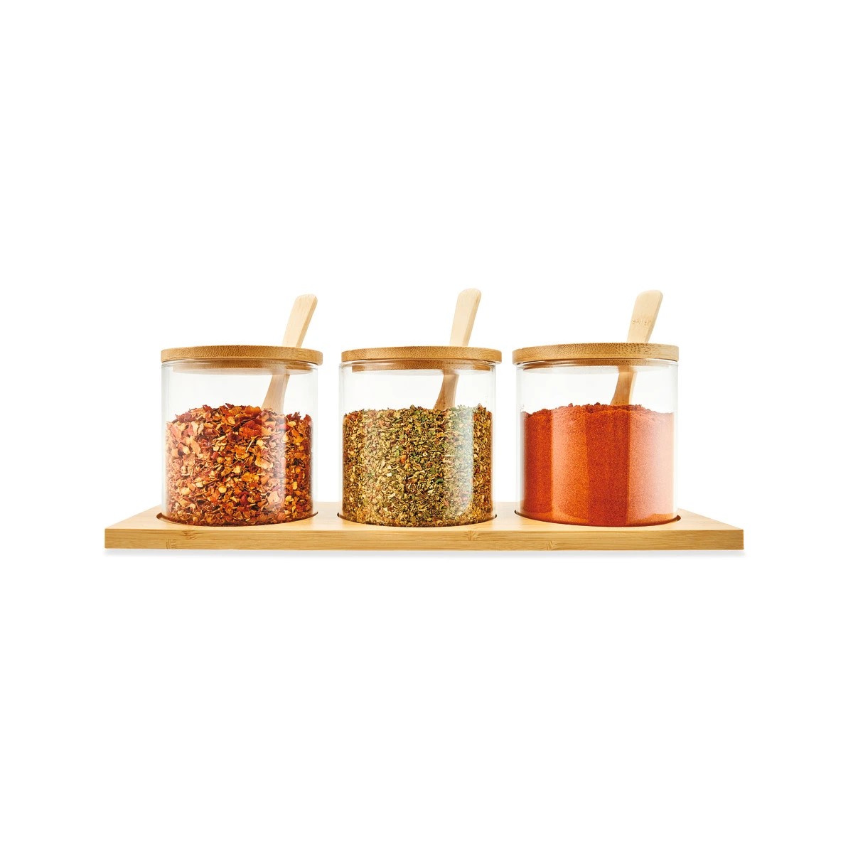 1 Set of 3 Glass Jars with Tray, 1 of 10