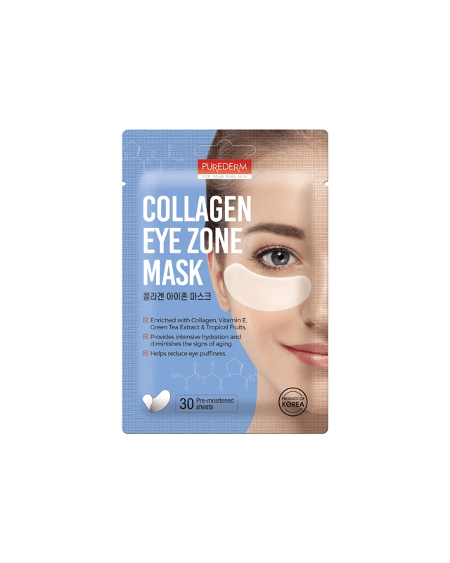 Purederm 30 Pack Collagen Eye Zone Mask 25g - Vitamin E, Green Tea Extract and Tropical Fr