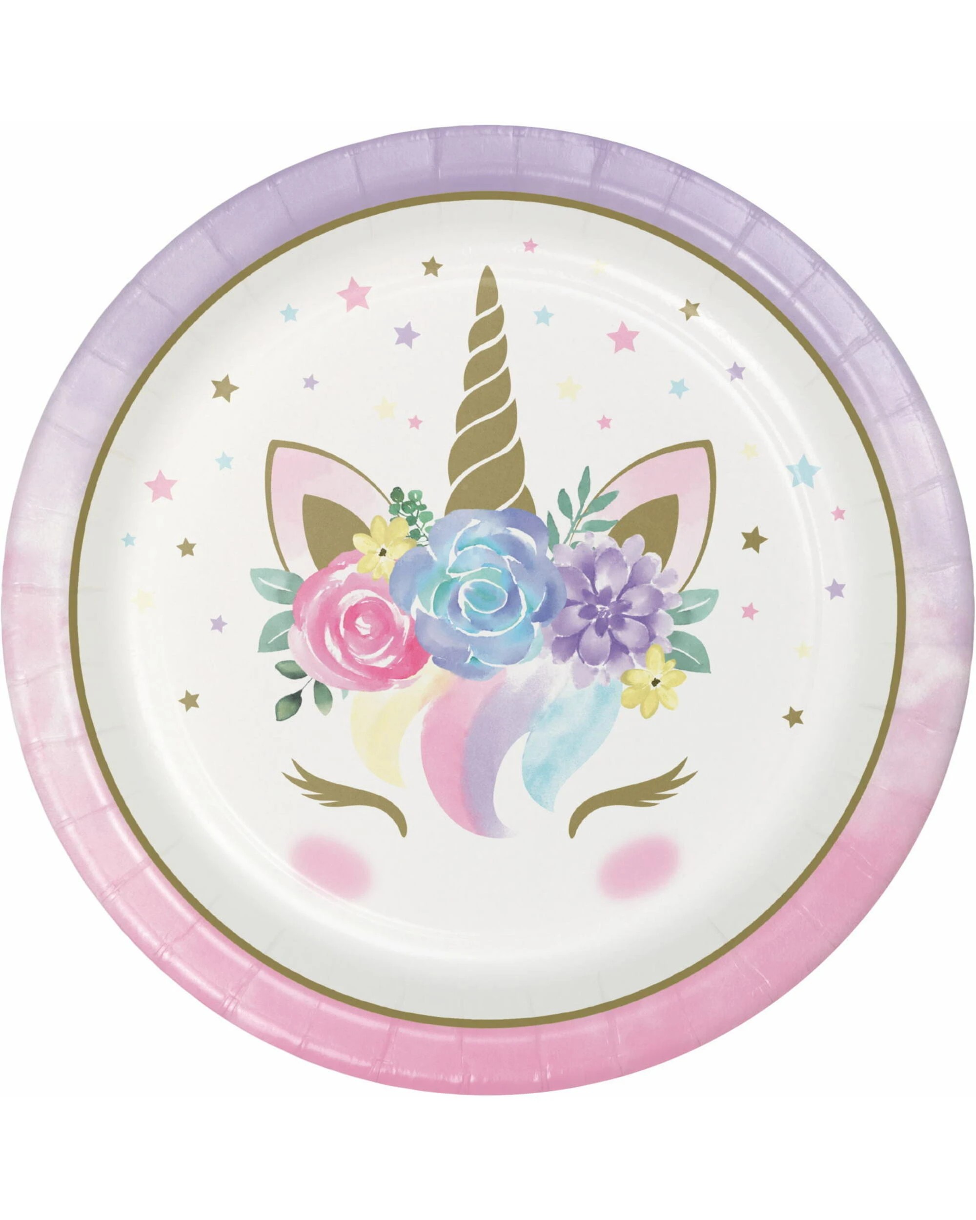 1 Creative Converting Floral Unicorn Large Paper Plates Pack of 8, 1 of 1