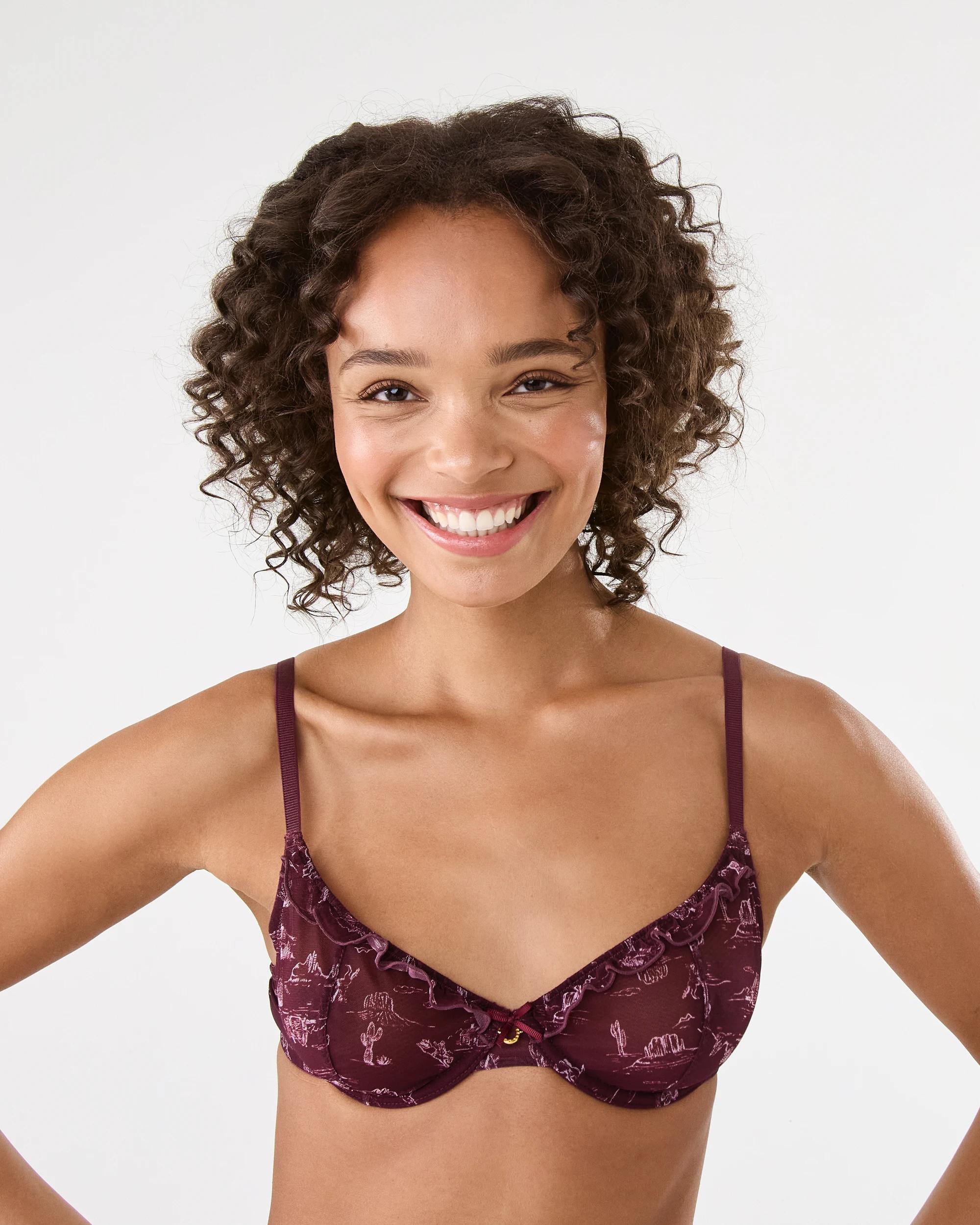 1 Co-ordinated Soft Cup Mesh Ruffle Underwire Bra Western