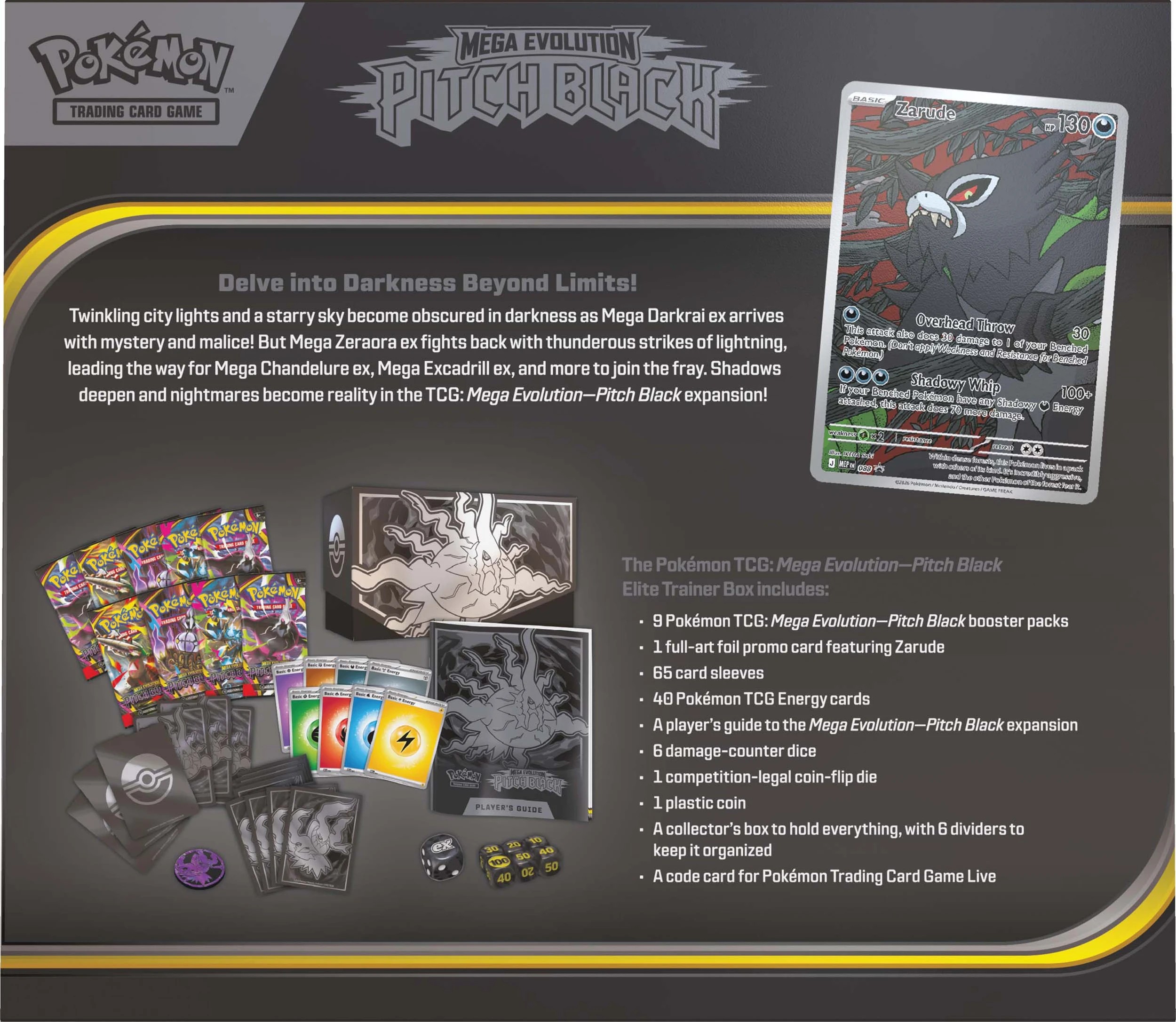 4 Pokemon Trading Card Game: Mega Evolution Pitch Black Elite Trainer Box, 4 of 6
