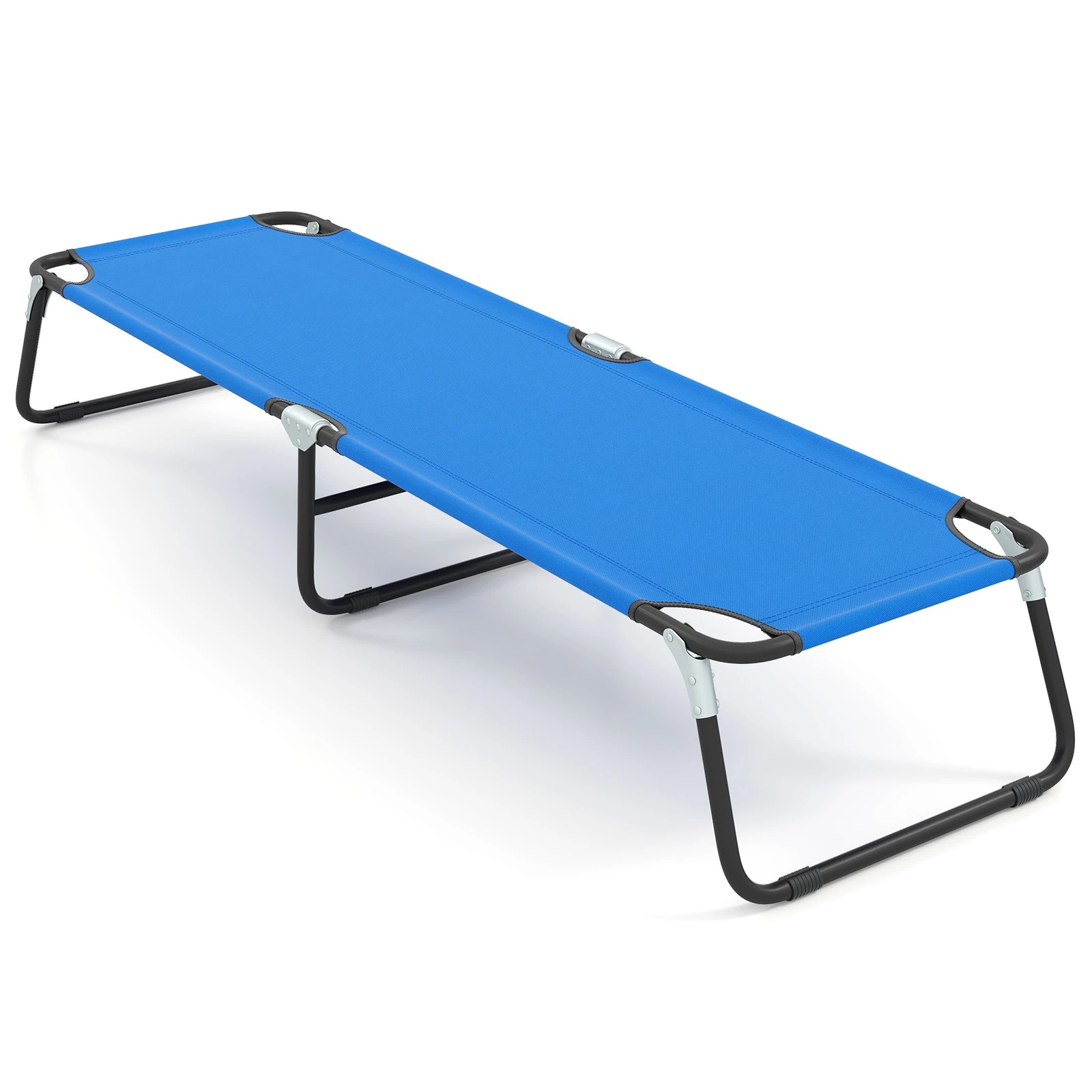 4 Costway 190cm Folding Camping Bed Lightweight Sleeping Cot Bed - Blue, 4 of 4