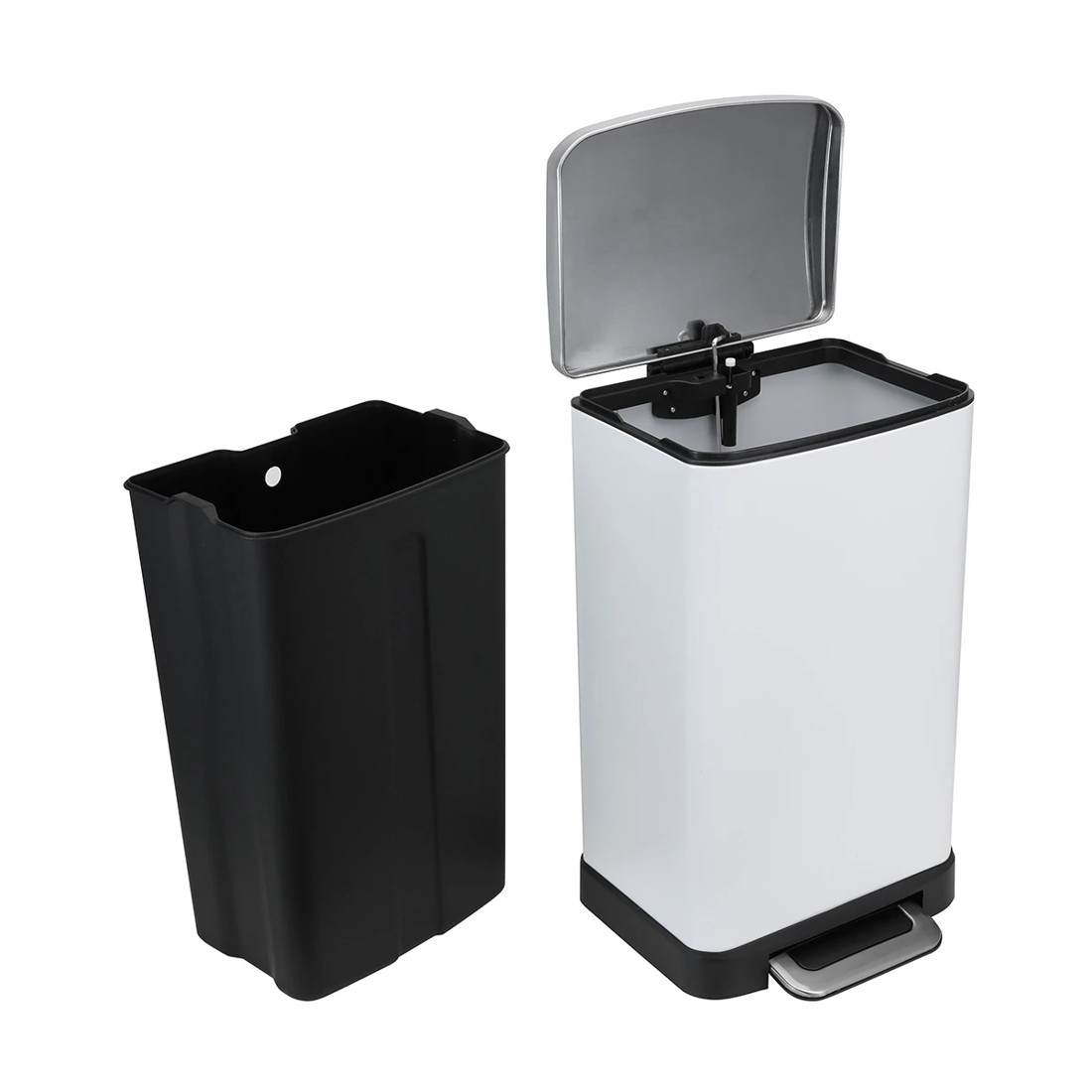 2 30L White Rectangular Bin, 2 of 3