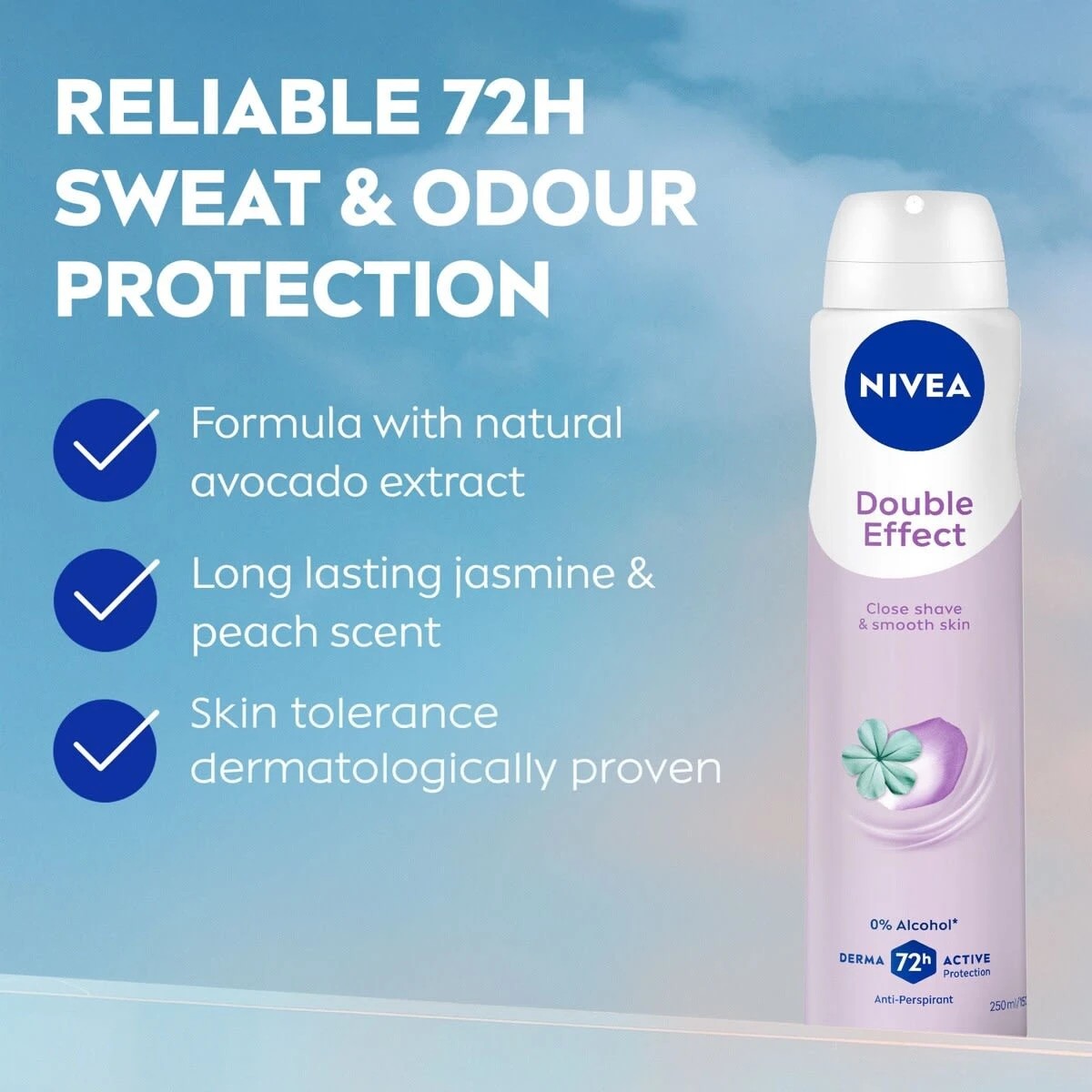 3 Nivea Double Effect Anti-Perspirant Aerosol Deodorant 250ml, 3 of 8