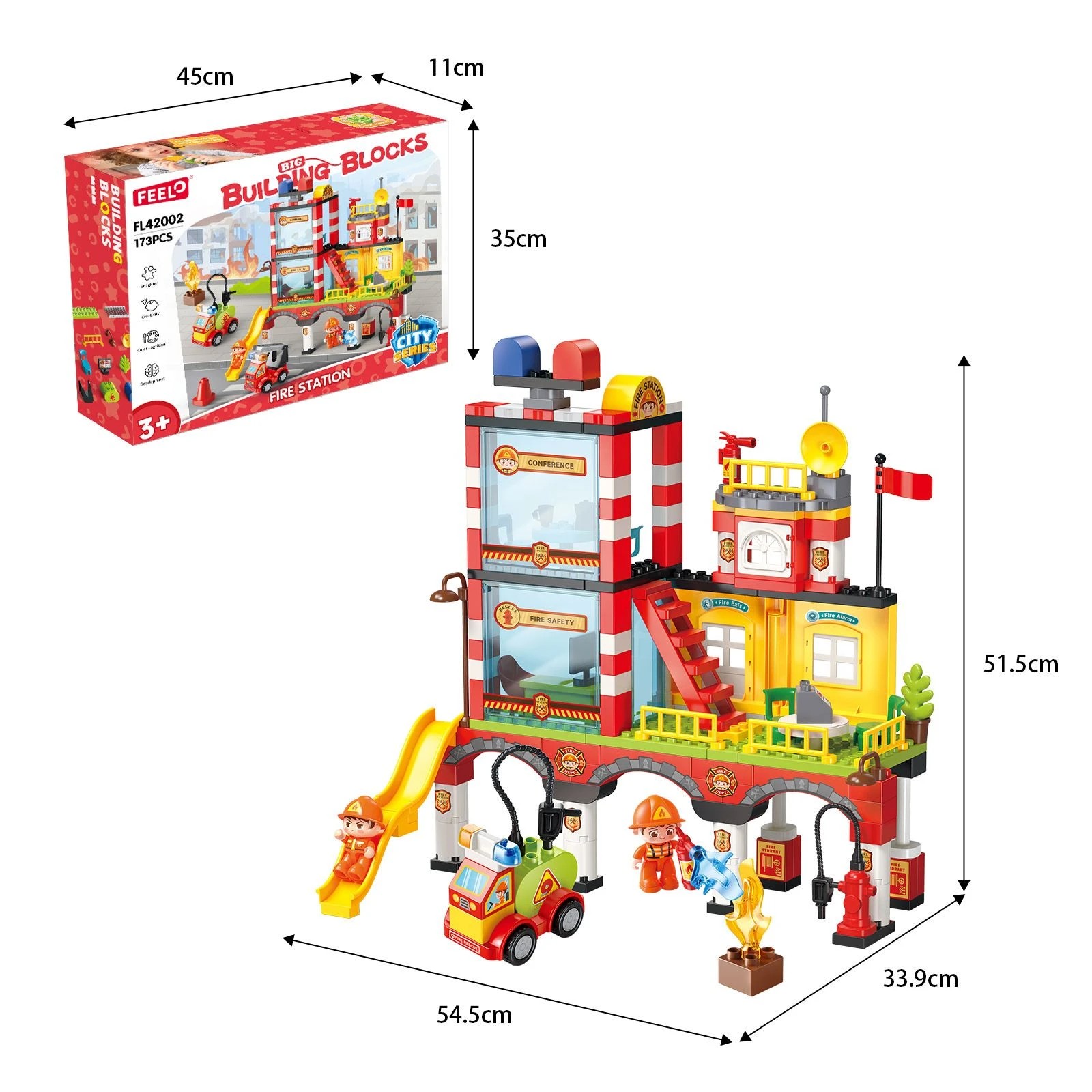 2 Ausway 173PCS Fire Station Building Blocks Set Pretend Rescue Construction Playset, STEM Educational Toys, 2 of 6