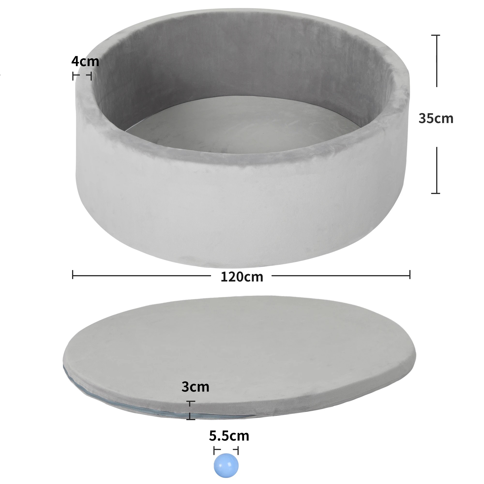 3 Bopeep Ball Pit with 300 Balls - Grey, 3 of 7