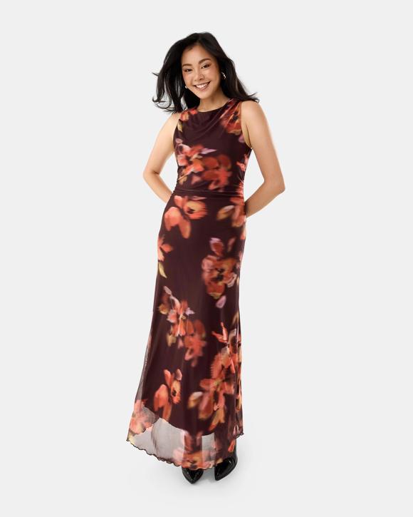 Sleeveless Mesh Maxi Dress