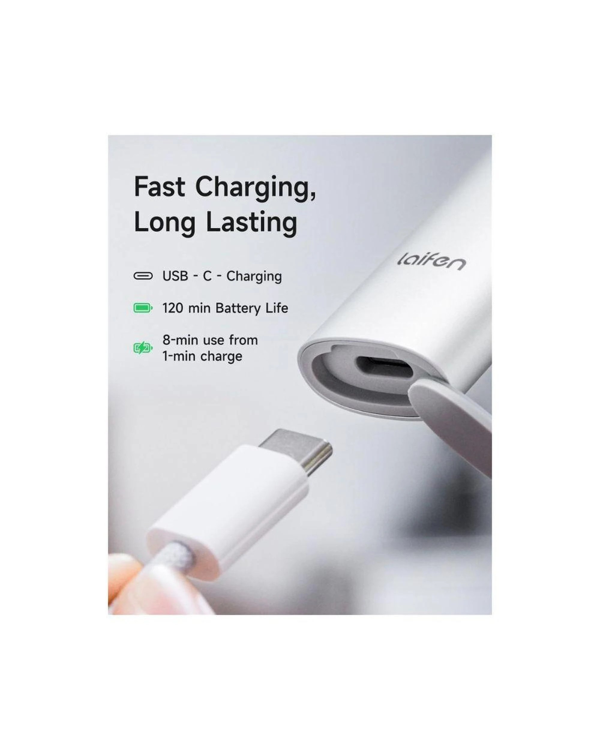 8 Laifen T1 Pro 1 Blade Electric Shaver Grey USB C Rechargeable, 8 of 9