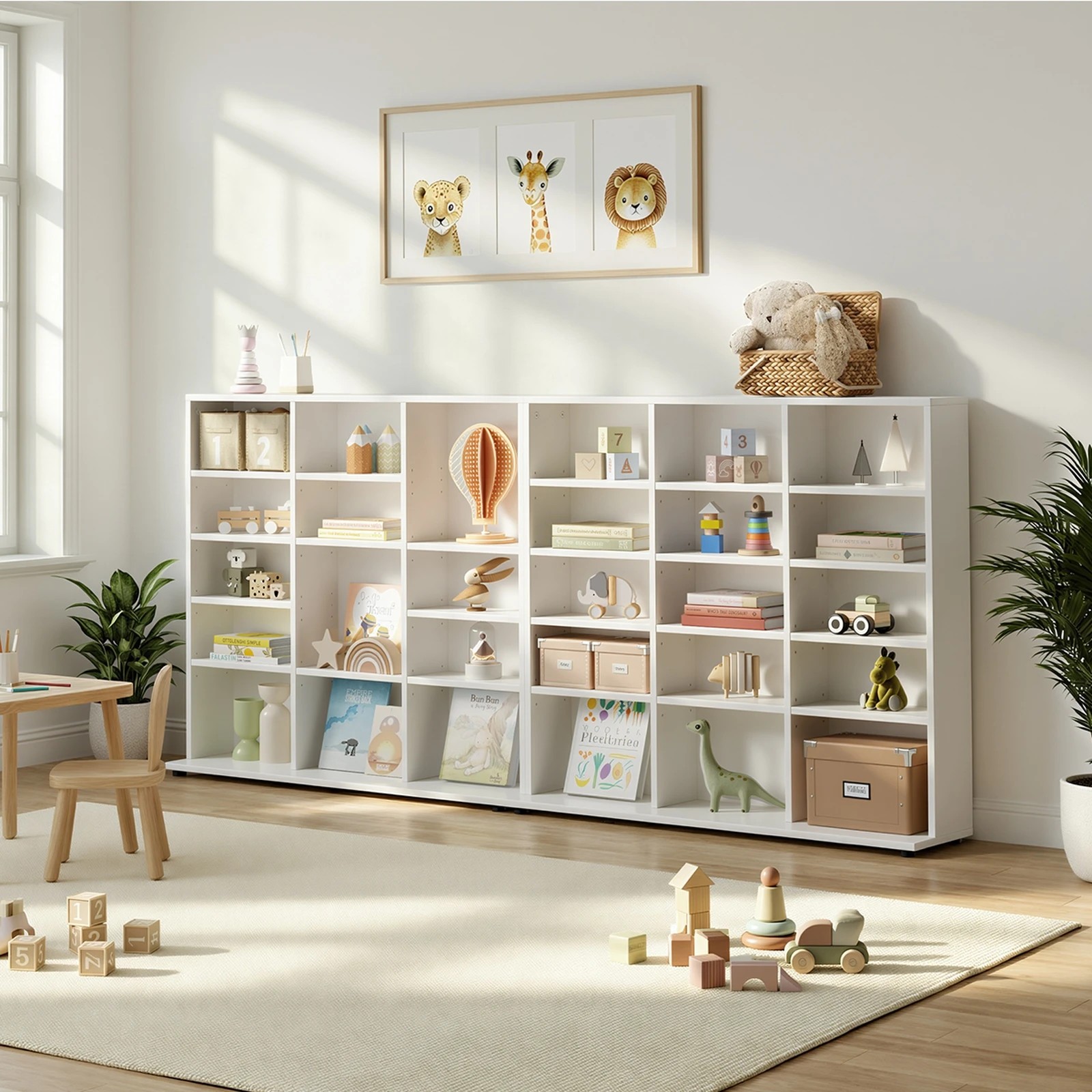 3 Oikiture Bookshelf Display Shelf Unit Bookcase CD Media Storage Rack - White, 3 of 9