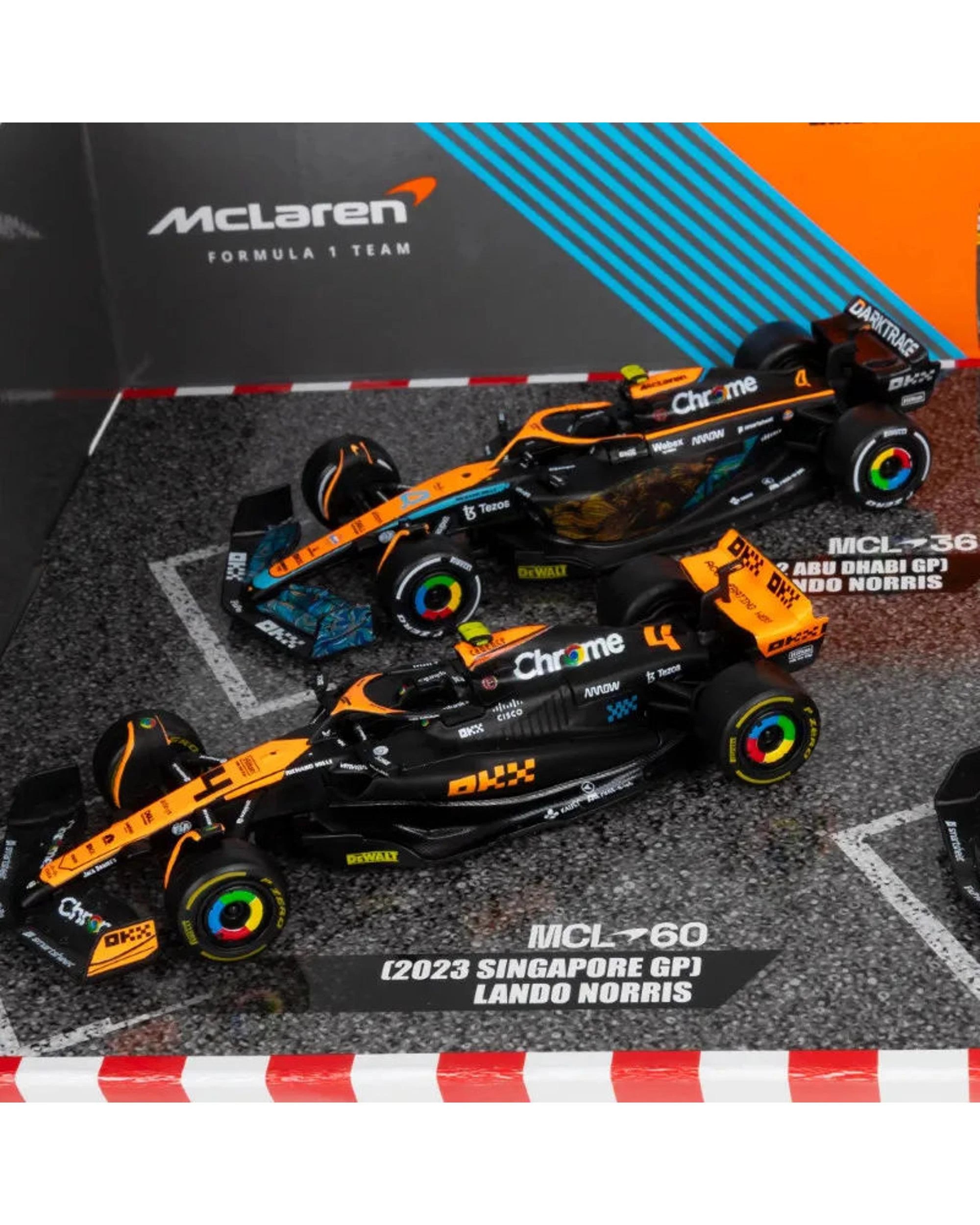 4 F1 2022-2023 McLaren MCL36 & MCL60 #4 Lando Norris Highlights 1:43 Scale Diecast Gift Pack, 4 of 4