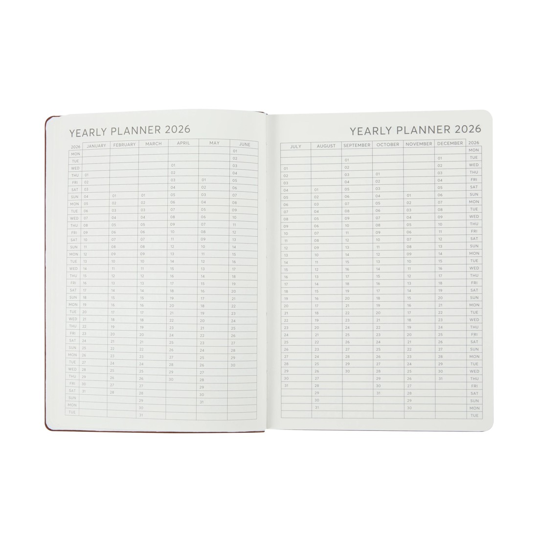 5 2026 Weekly Diary - Tan, 5 of 8