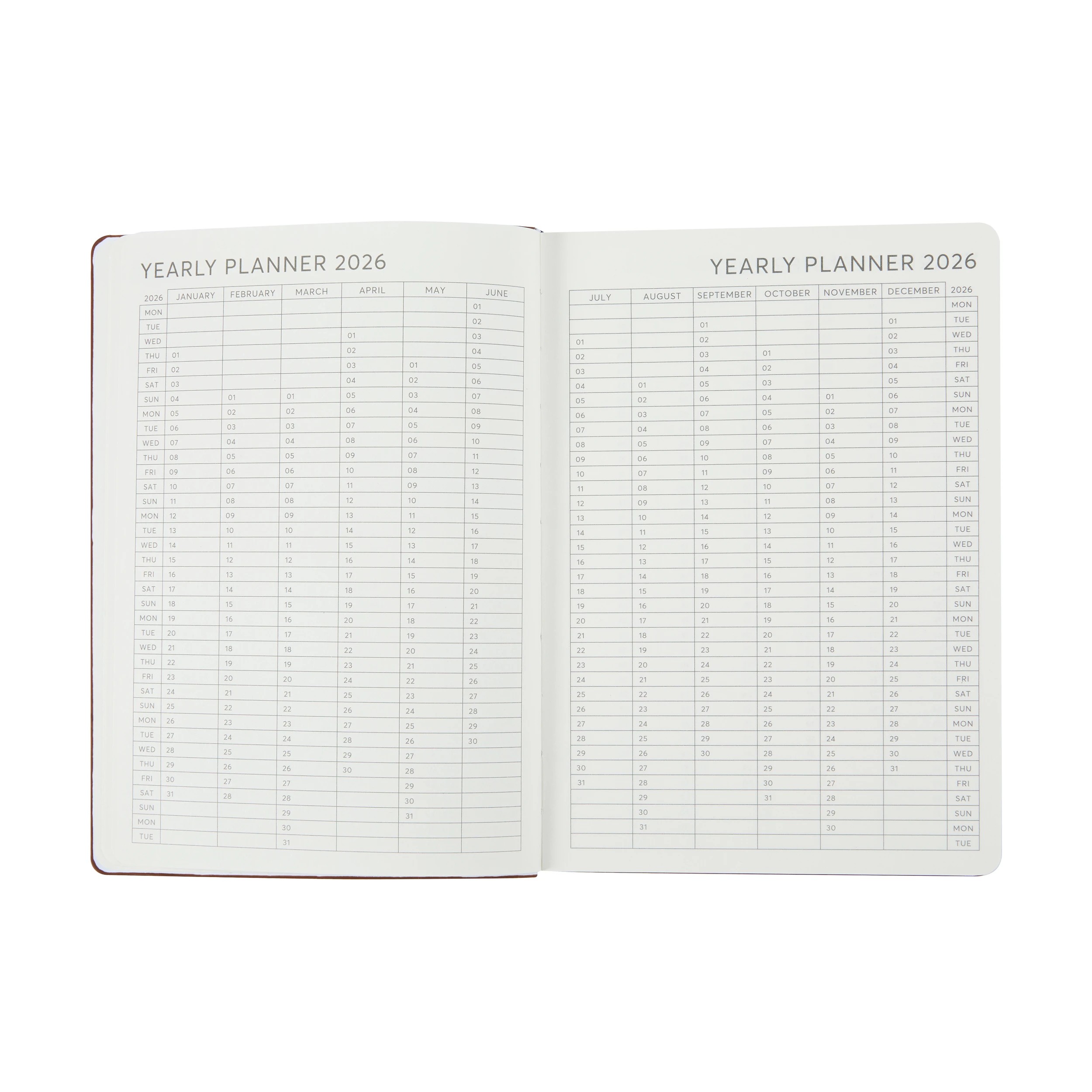 5 2026 Weekly Diary - Tan, 5 of 8