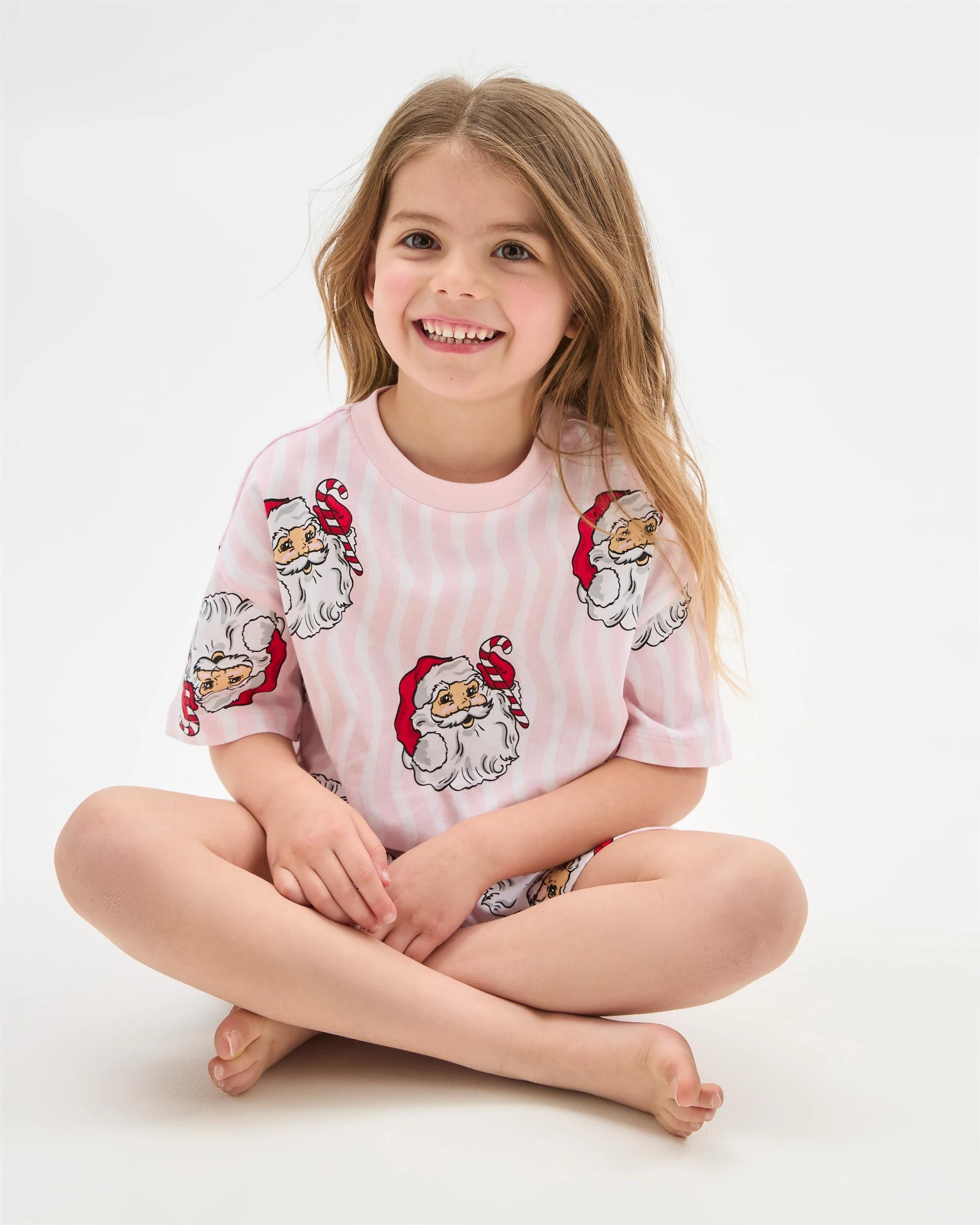 2 Target Family Matching Christmas Santa Australian Cotton Younger Girls Pyjama Set SANTA, 2 of 8