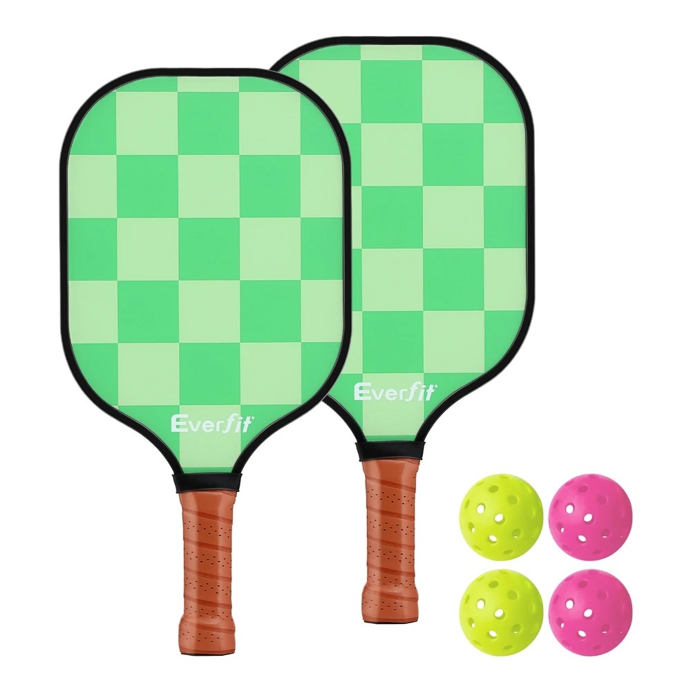 1 Everfit Pickleball Paddle Set Fiberglass with Balls Bag Tournament Kit 2PCS Pickle - Multi, 1 of 6