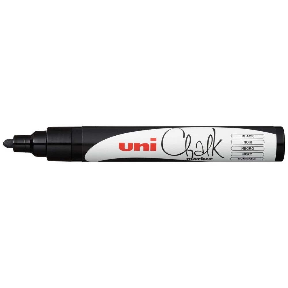 1 Uni Liquid Chalk Marker Bullet Tip Black, 1 of 2