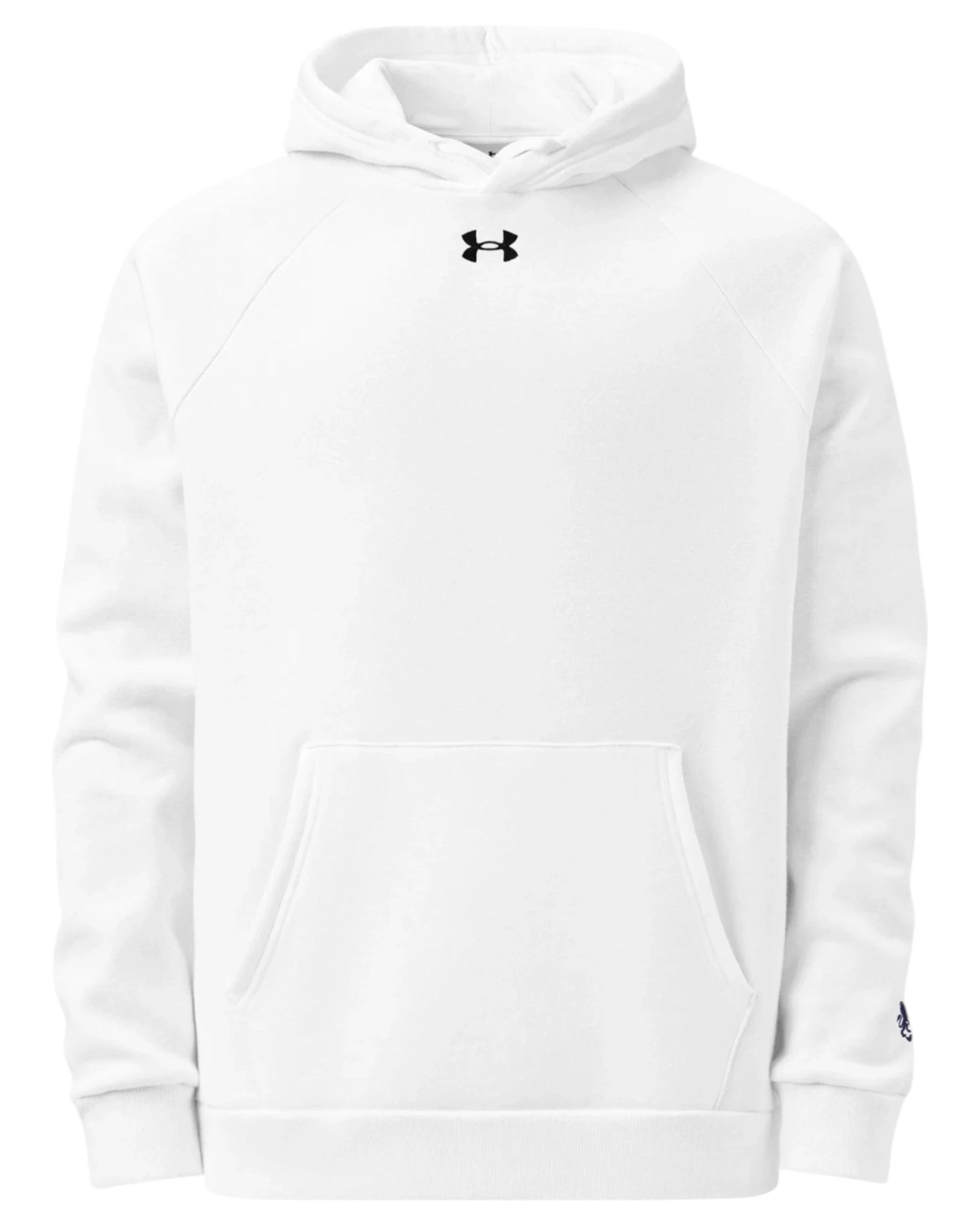 1 Under Armour Mens Hustle Fleece White Hoodie White, 1 of 5