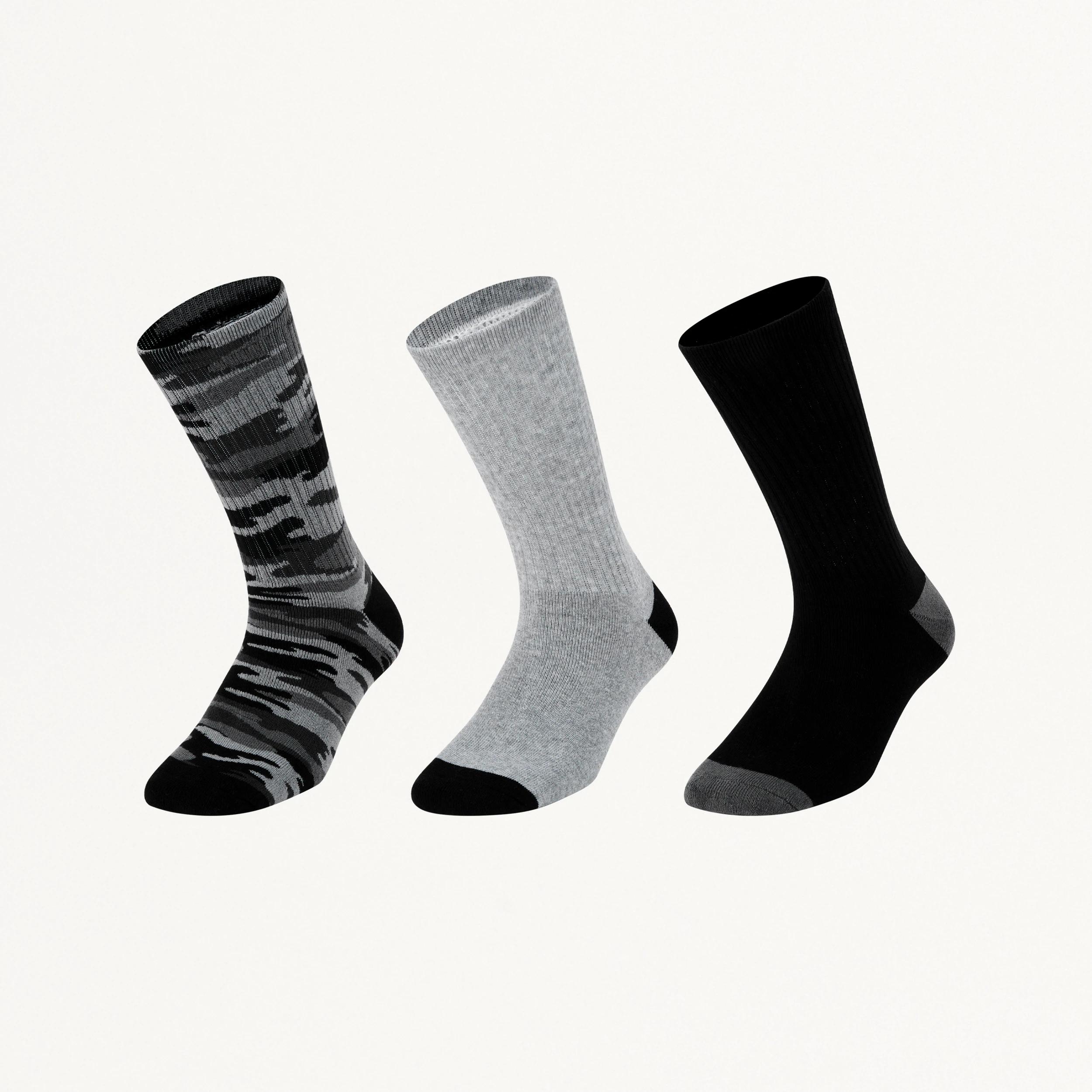 1 3 Pack Ribbed Crew Socks Multi Camo, 1 of 4