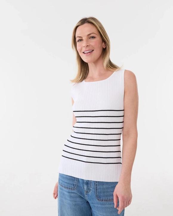 Sleeveless Variegated Rib Tank