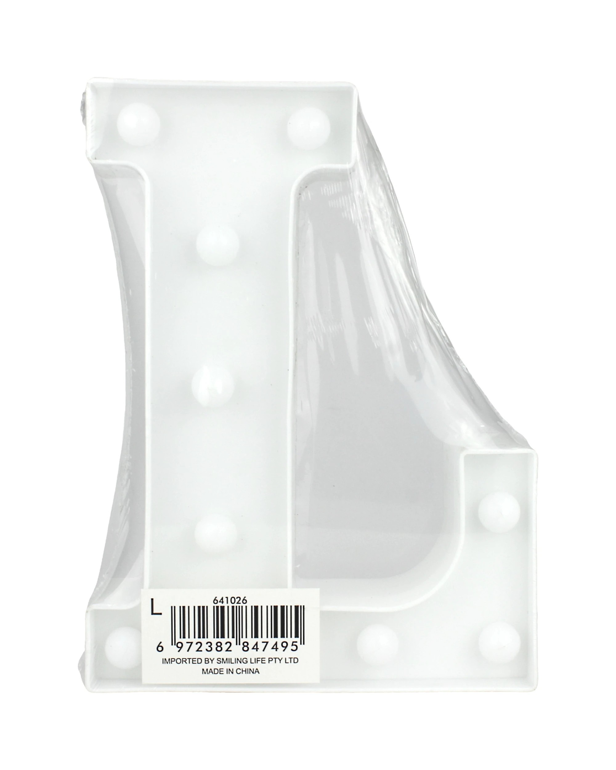 2 Partyrama LED Light Up Letter L White, 2 of 3