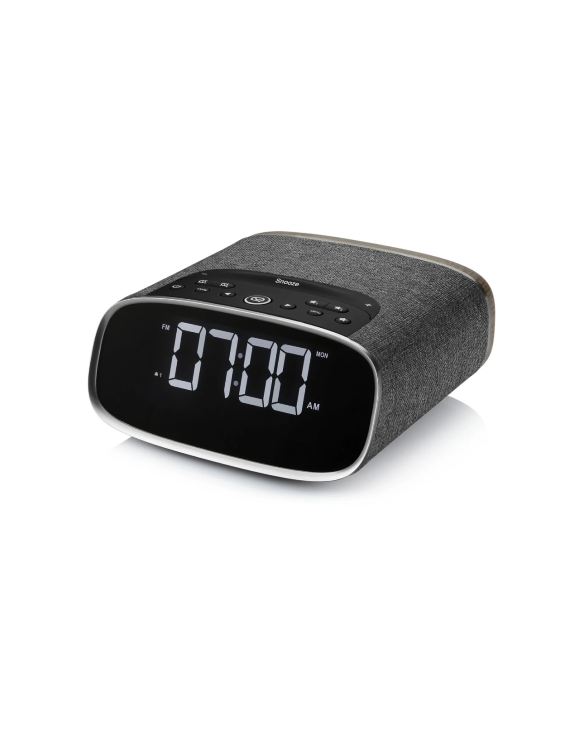 3 VQ Lark DAB Digital Clock Radio With Wireless Bluetooth Speaker Dual Alarm Walnut - Black, 3 of 4