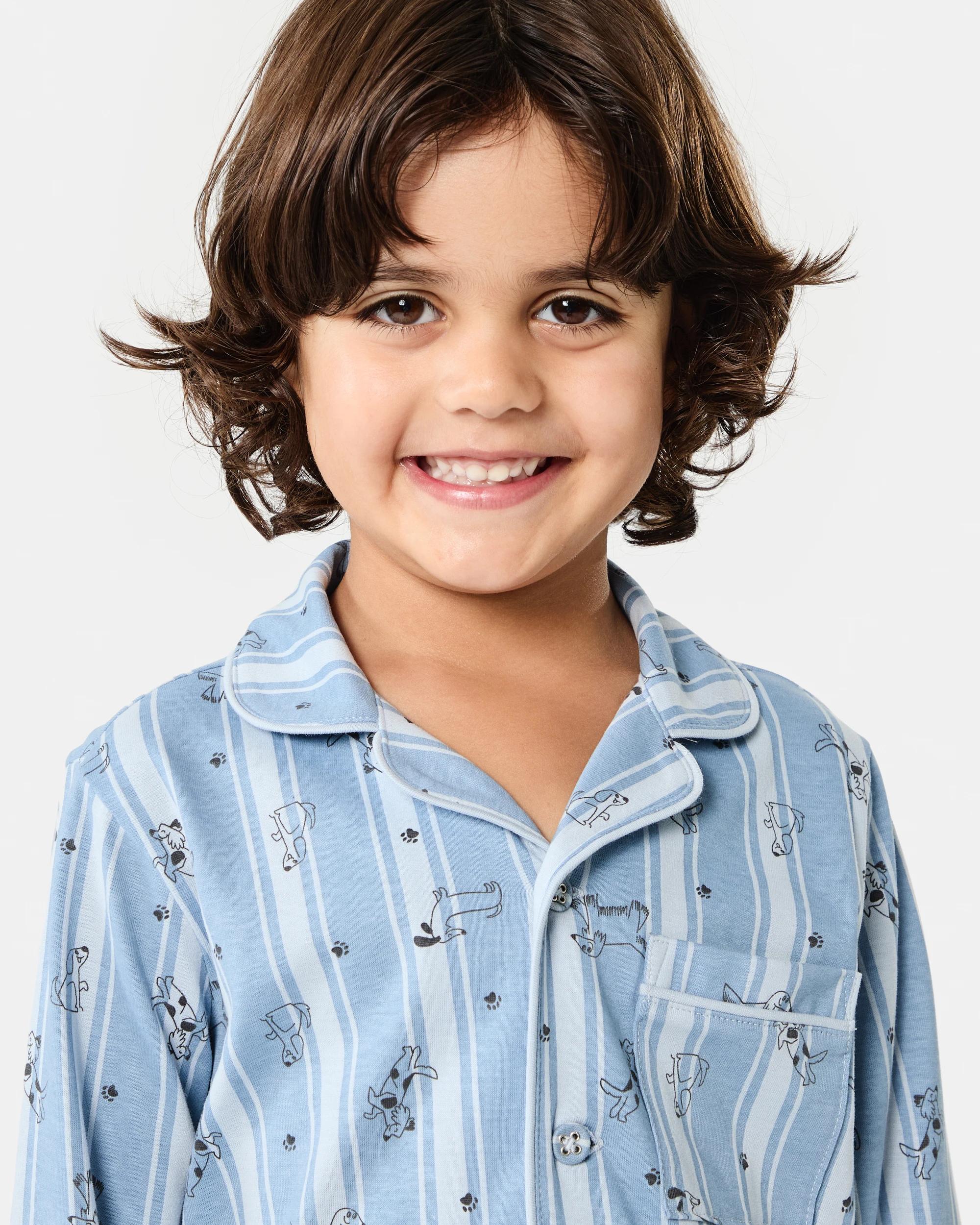 3 Button Through Pyjama Set Blu Dogs, 3 of 6