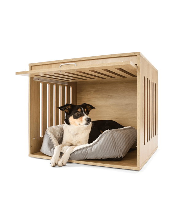 Pet Crate Wooden Oak Medium Kmart