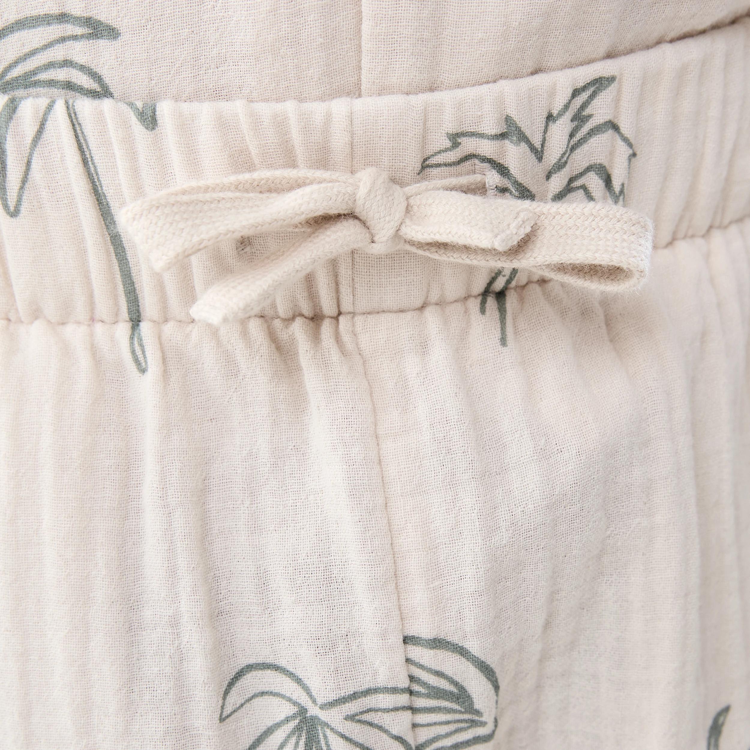 3 Double Cloth Shorts SKETCHY PALM NATURAL LINEN, 3 of 7