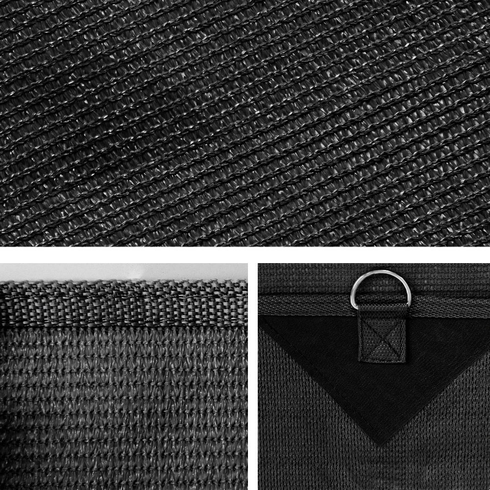 2 Weisshorn Caravan Privacy Screen Roll Out Awning 1.95x2.2M Sun Shade End Wall Side - Black, 2 of 6