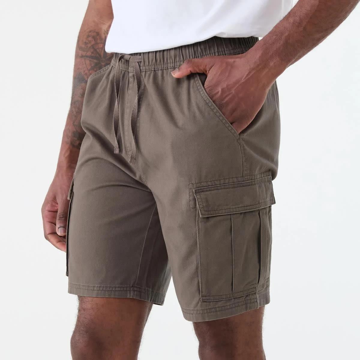 2 Elastic Waist Cargo Shorts EAGLE BROWN, 2 of 7