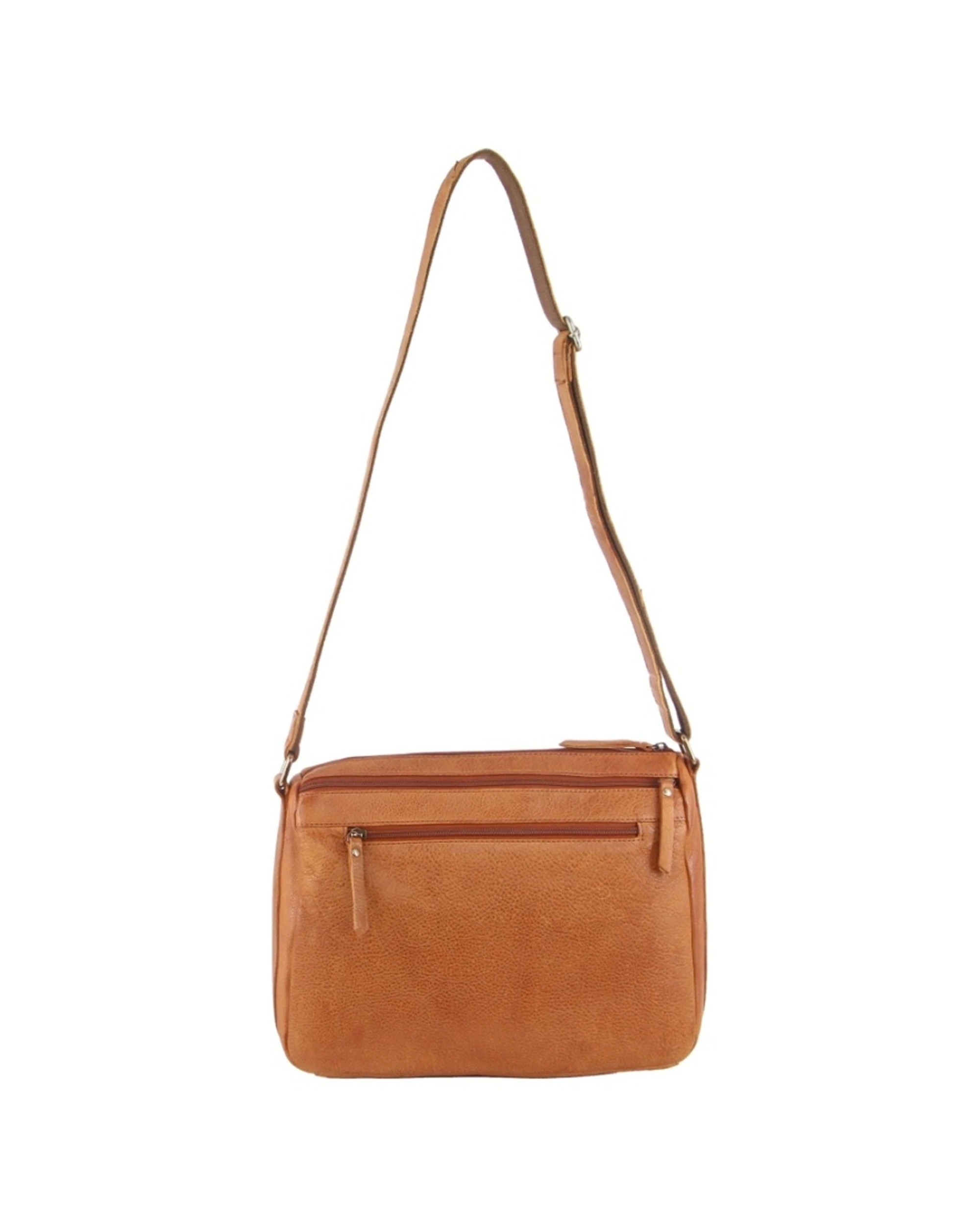 3 Milleni Women's Nappa Leather Shoulder Crossbody Bag 35x22cm Cognac - Brown, 3 of 3