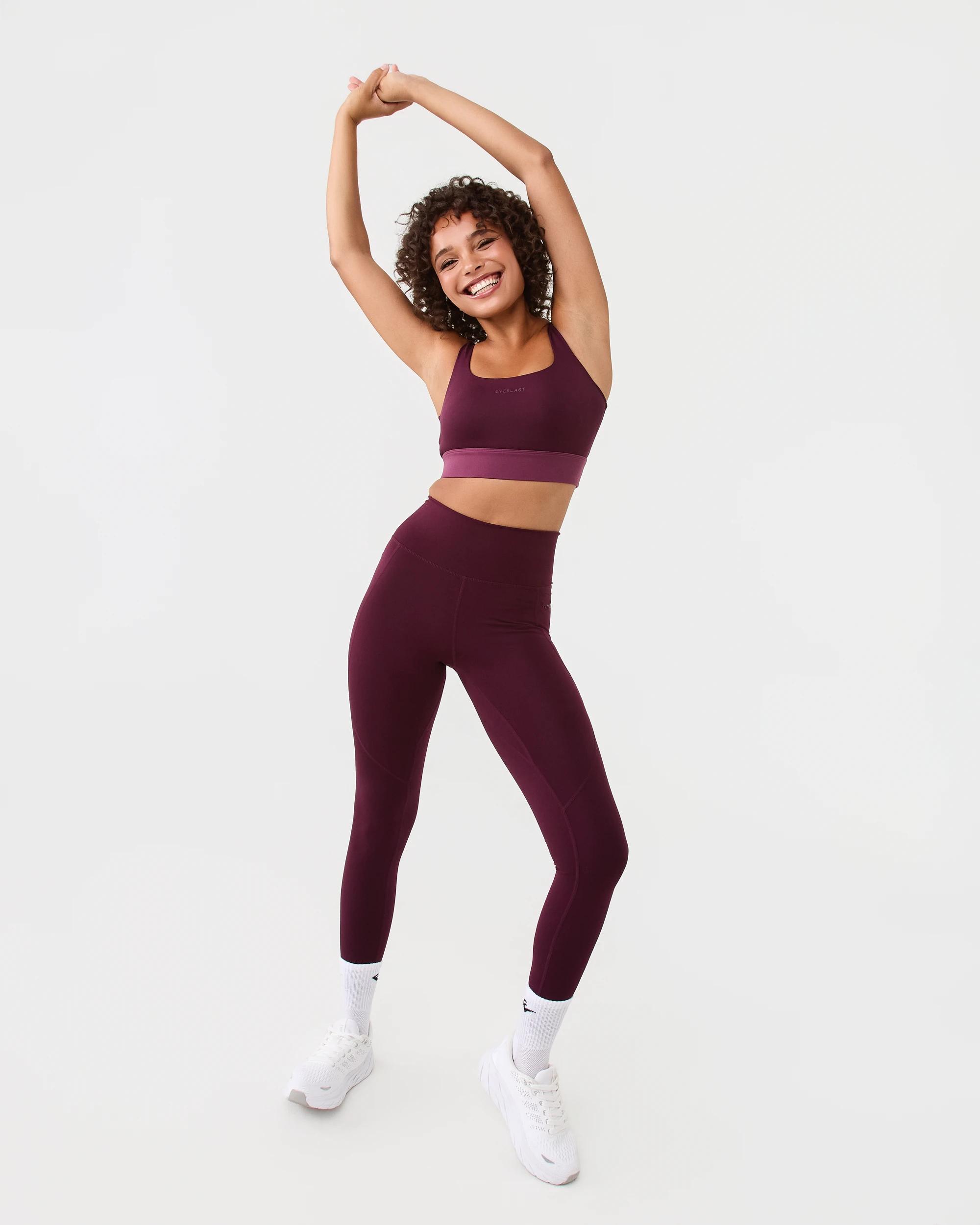 8 Everlast Womens Power Leggings Deep Plum, 8 of 8