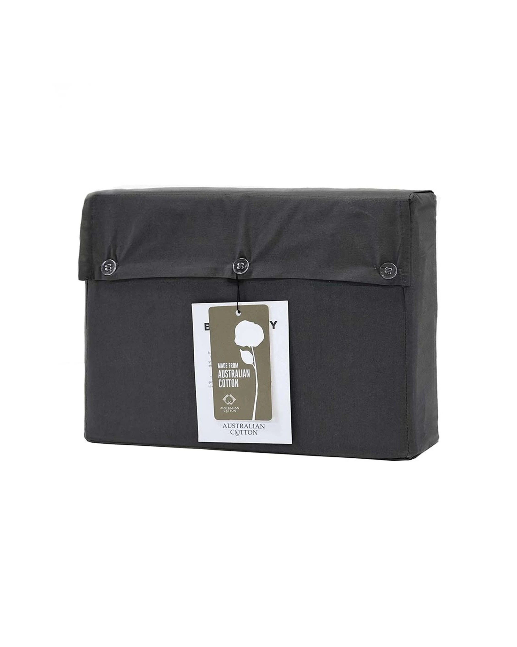 2 Bambury Pinnacle Sheet Set Genuine Australian Cotton - Double Bed - Charcoal, 2 of 3