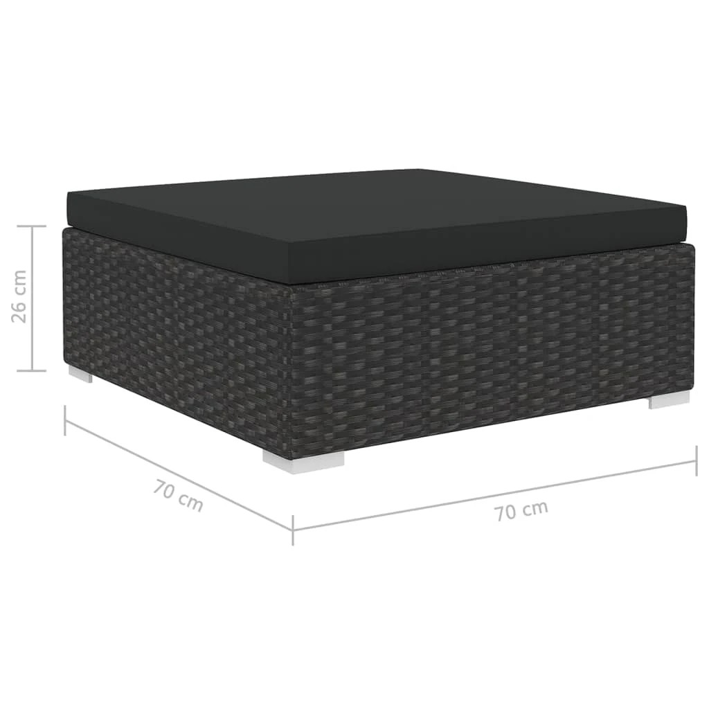 7 vidaXL 5 Piece Garden Lounge Set With Cushions Poly Rattan - Black, 7 of 8