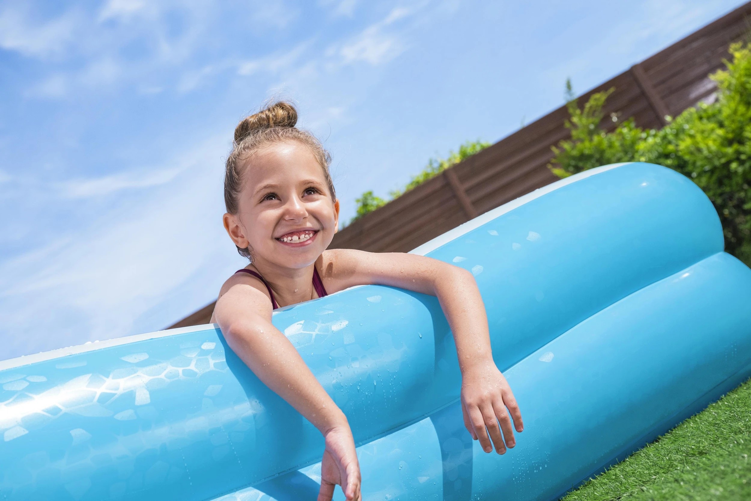 5 Bestway Inflatable Blue Rectangular Family Pool, 5 of 6