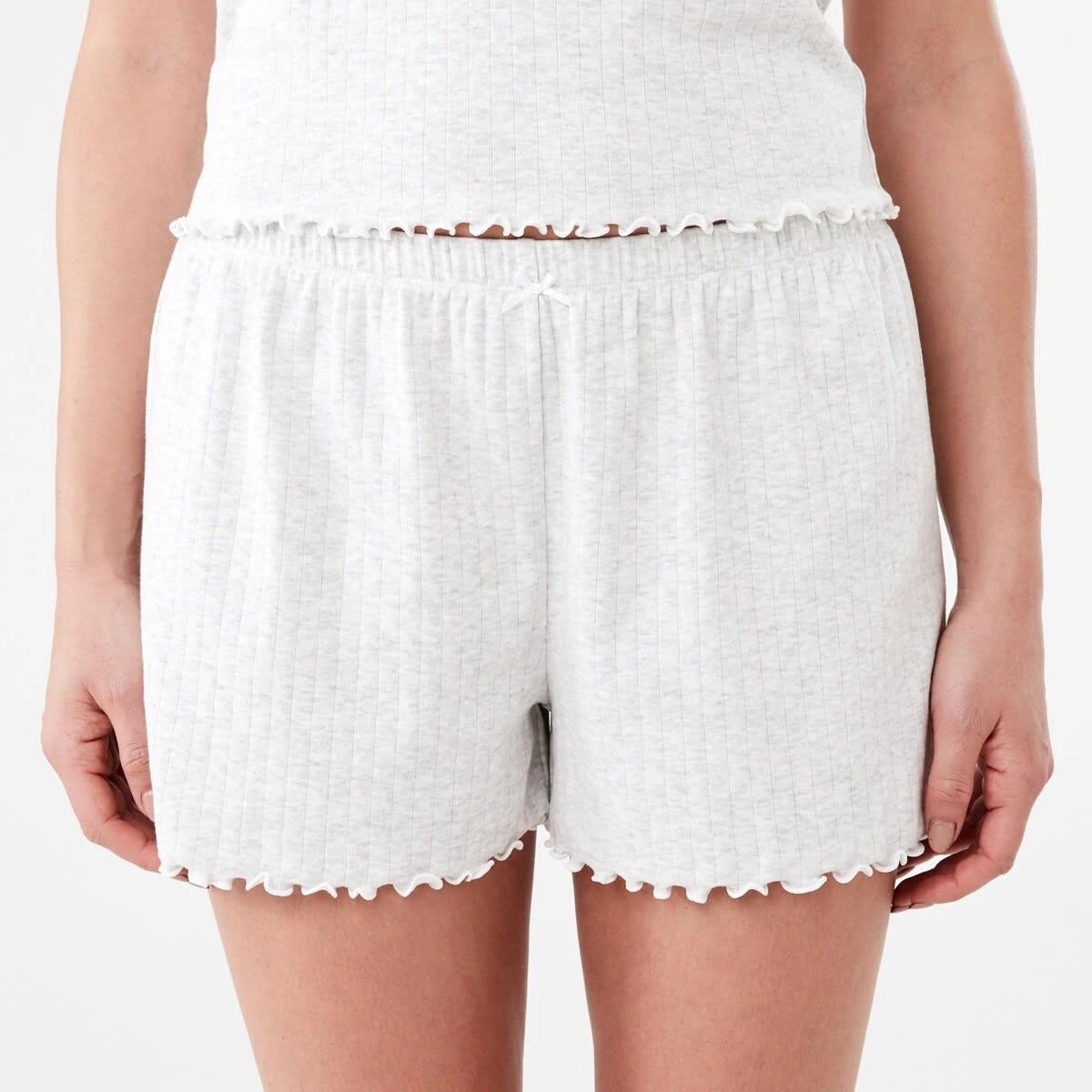 1 Rib Sleep Shorts WHITE MARLE, 1 of 6