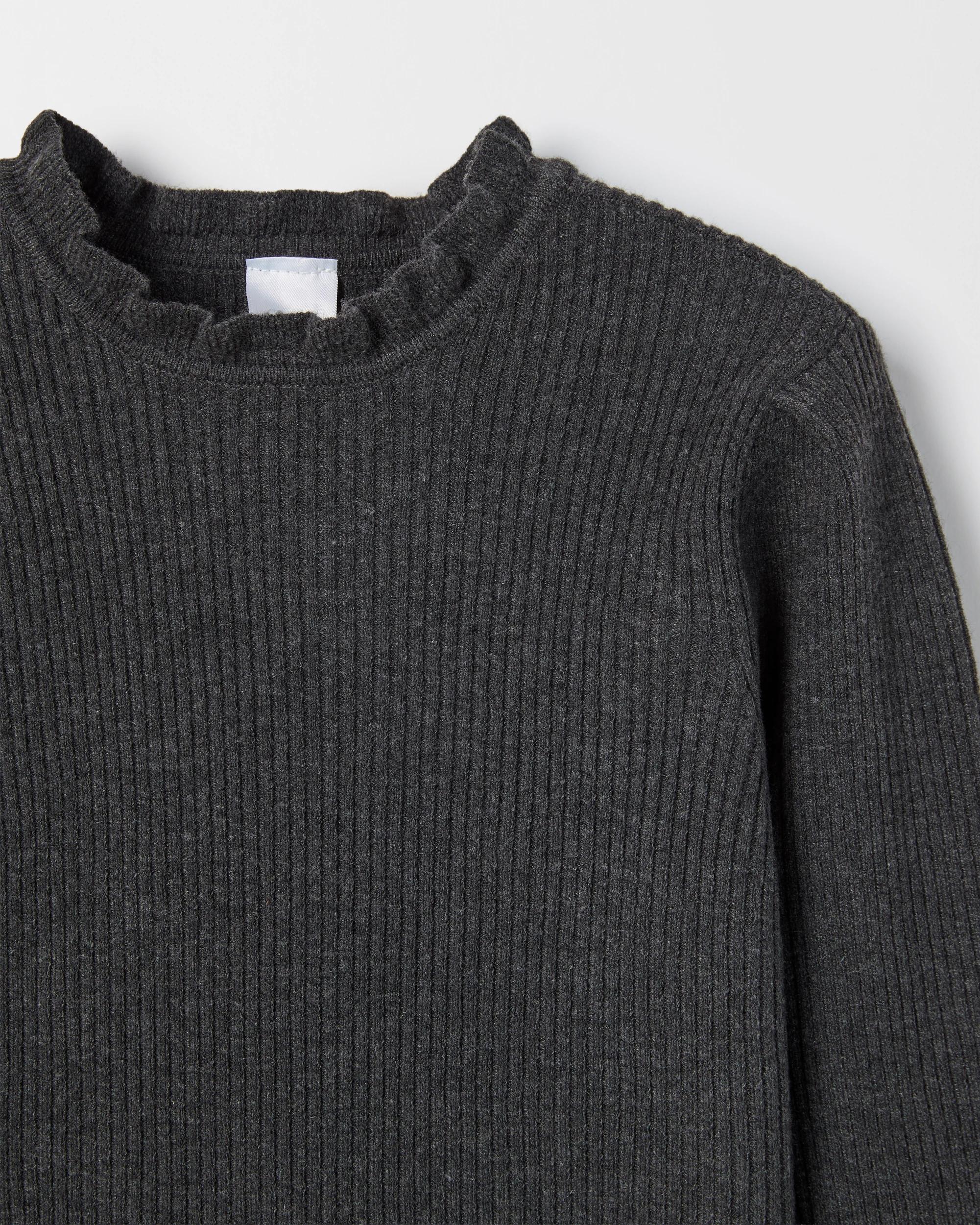 7 Target Kids Long Sleeve Rib Knit Top CHARCOAL, 7 of 7