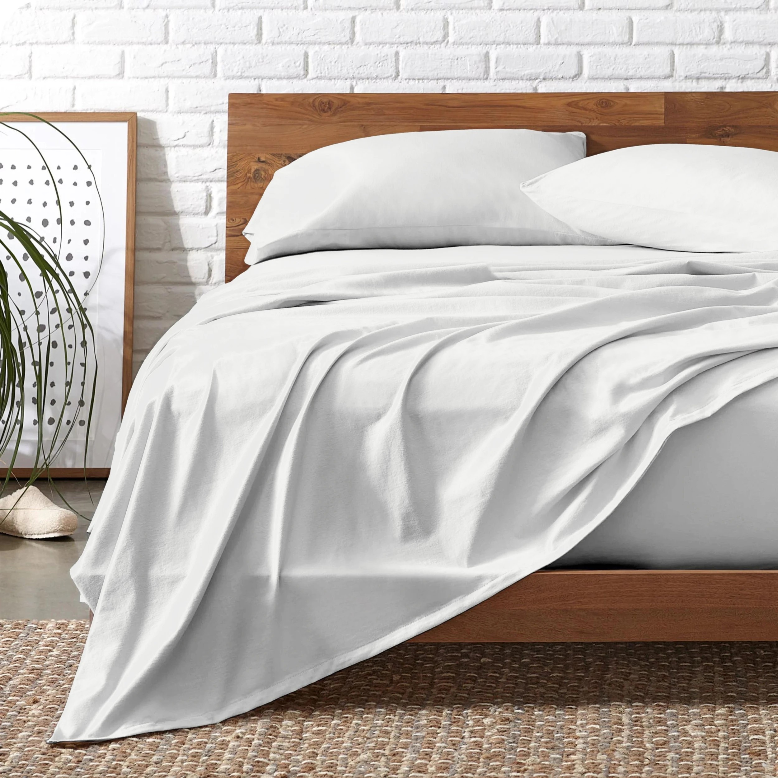 1 Royal Comfort Signature Bamboo Cotton Sheet Set - Double Bed - White - Double Bed - White, 1 of 6