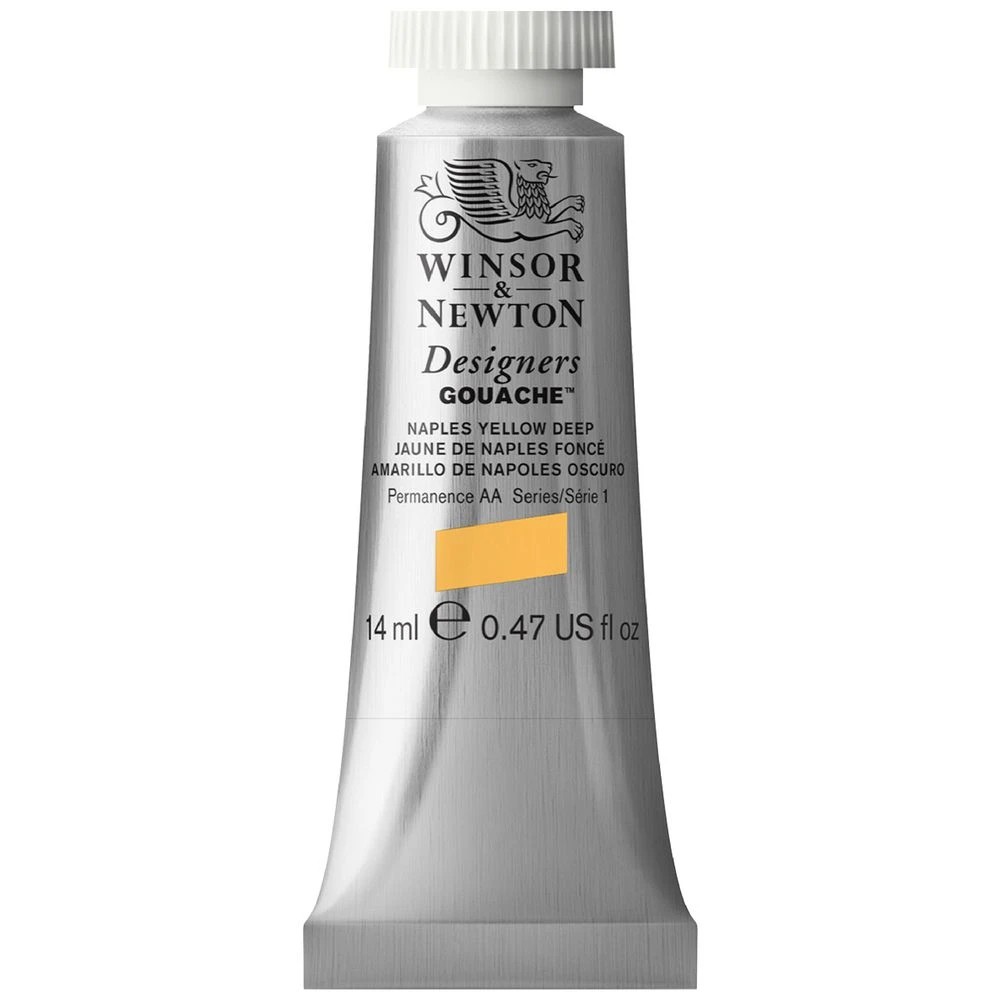 1 Winsor & Newton Designers Gouache 14mL Naples Yellow Deep S1, 1 of 1