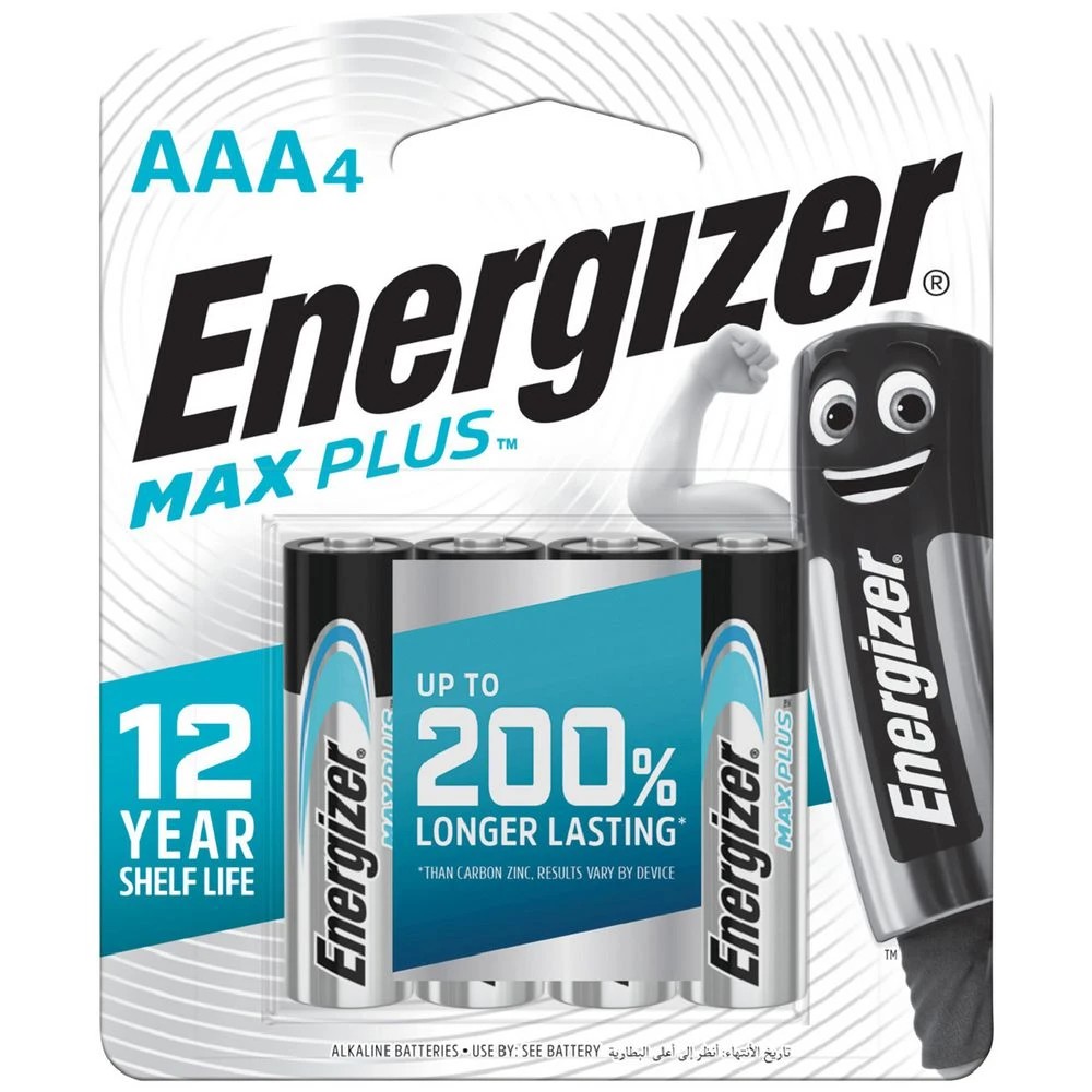1 Energizer MAX Plus AAA Alkaline Batteries 4 Pack, 1 of 9