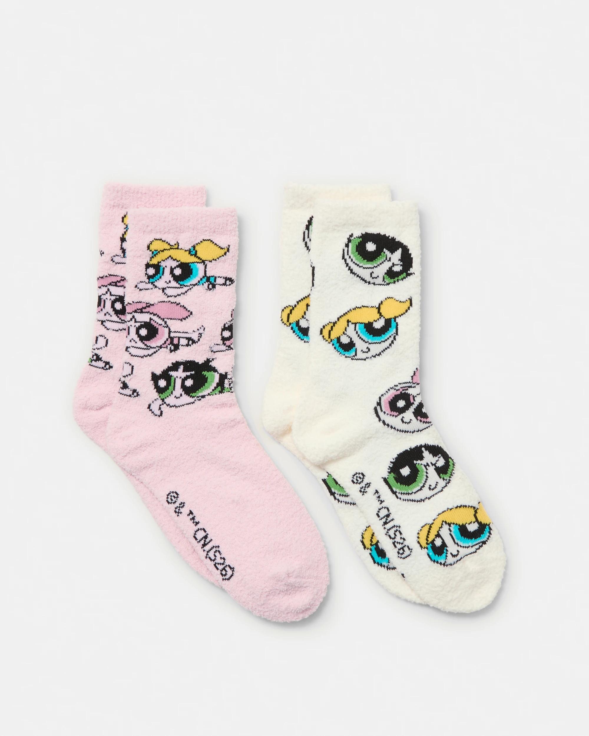 1 2 Pack The Powerpuff Girls License Bed Socks Power Puff, 1 of 3