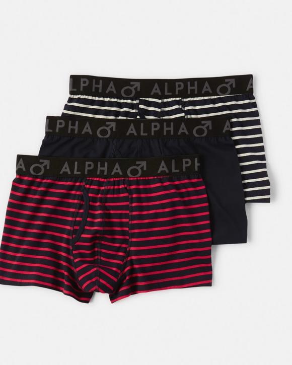 3 Pack Fly Front Stripe Trunks