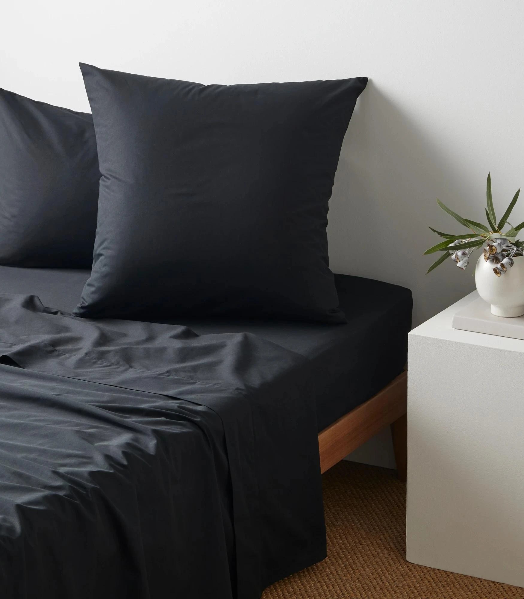 1 Target Australian Cotton 250 Thread Count European Pillowcases 2 Pack - Queen Bed - Black, 1 of 2