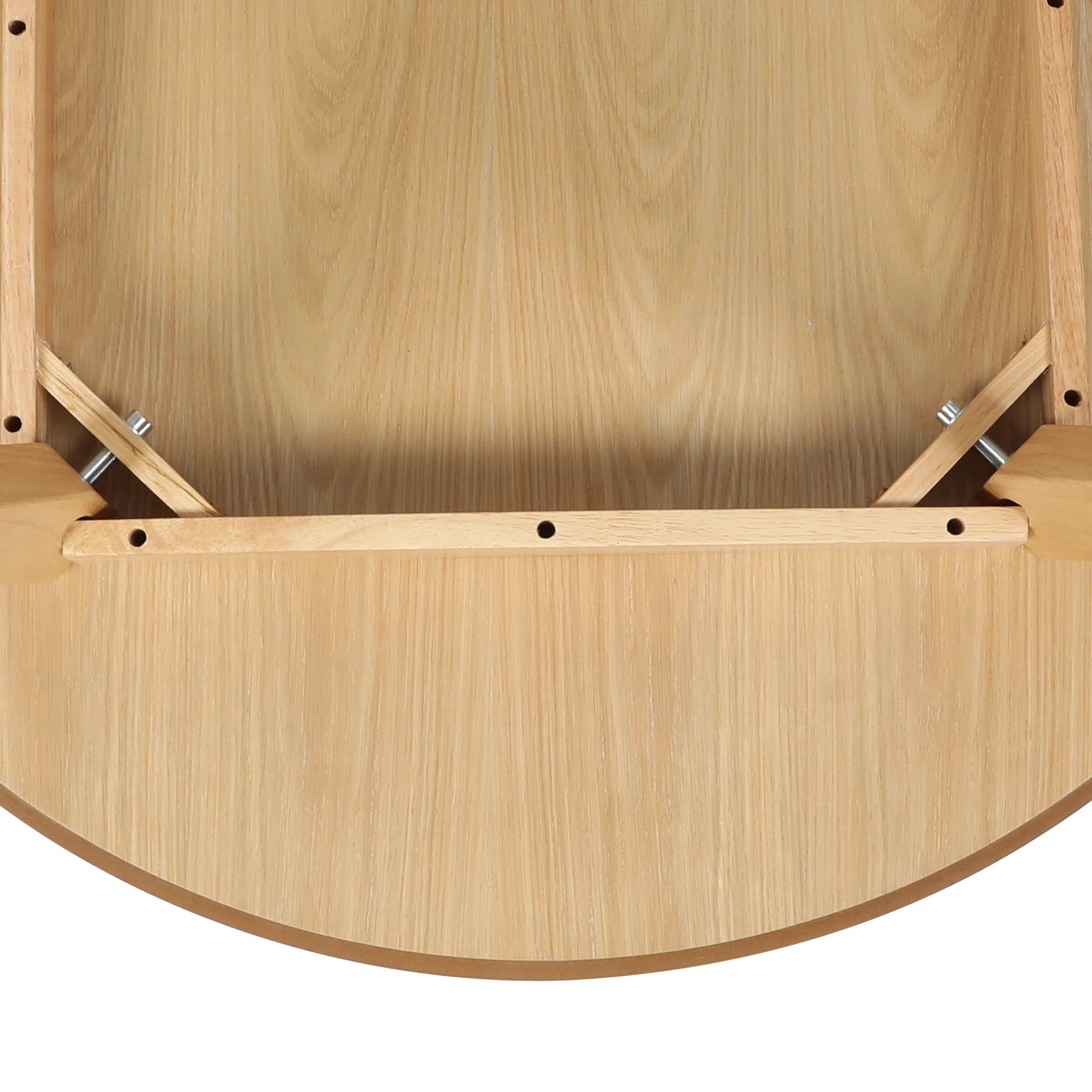 6 Levede Dining Table Round Rubberwood Base 120cm - Natural - Natural, 6 of 7
