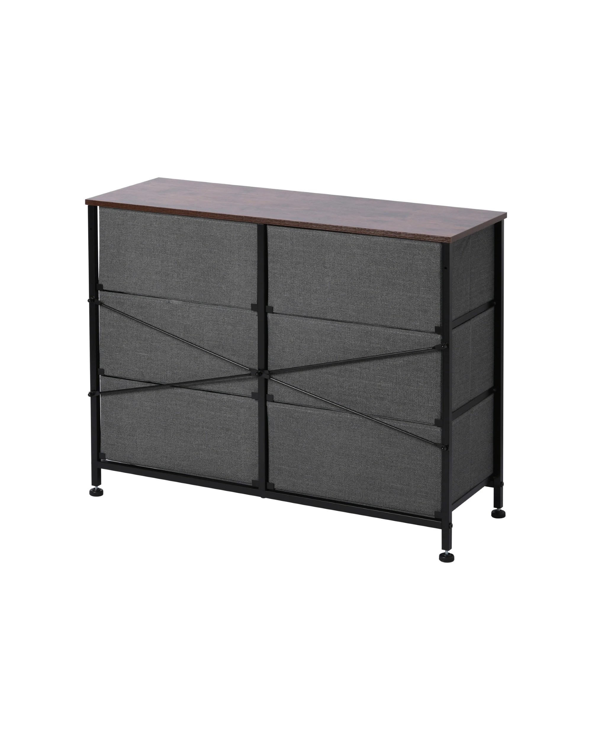 6 Sherwood Luna 6 Drawer Fabric Home Storage Dresser - Charcoal, 6 of 7