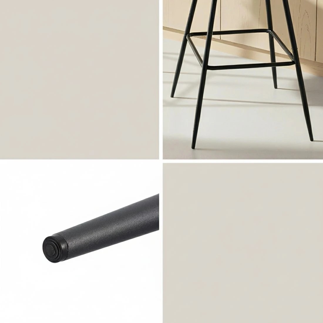 6 Artiss 4x Bar Stools Kitchen Dining Chair Counter Stool Diamond PU Leather - Black, 6 of 6