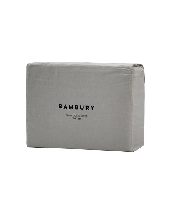 Bambury Temple Organic Cotton Sheet Set Home Bedding - Split King - Grey
