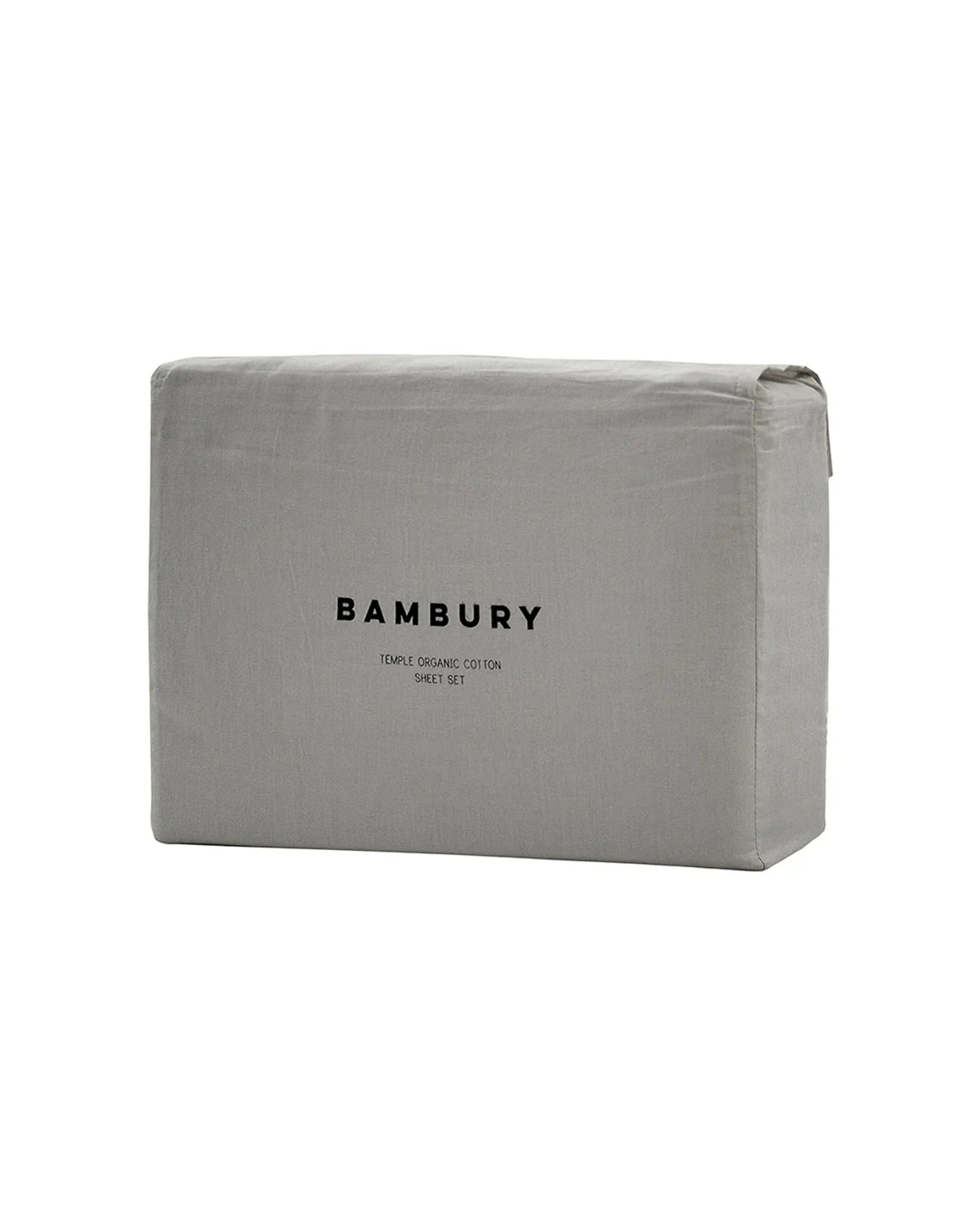 1 Bambury Temple Organic Cotton Sheet Set Home Bedding - Split King - Grey, 1 of 3